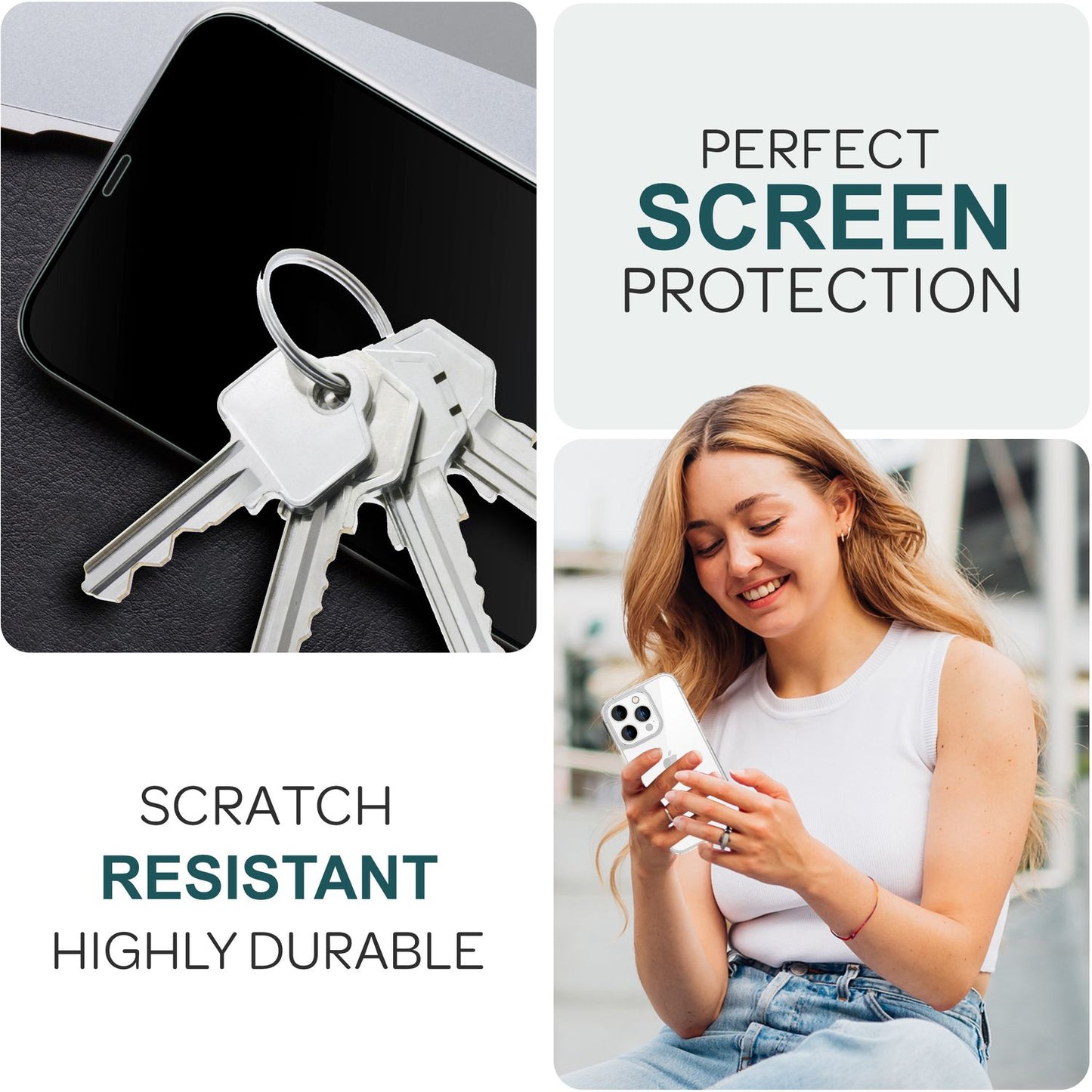 2x Protective glass with applicator for iPhone 15 Pro Max 9H Display Protection Glass Film