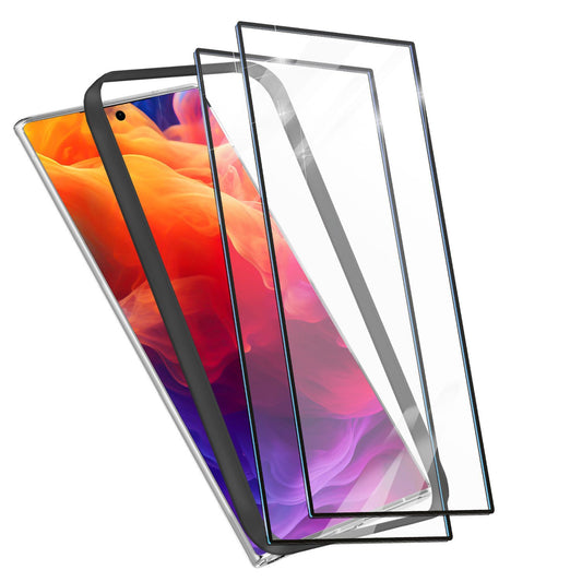NALIA Set 2x Protective Glass &amp; 1x Applicator for Samsung Galaxy S24 Ultra Glass, Clear Screen Protector &amp; Stencil, 9H Glass Film