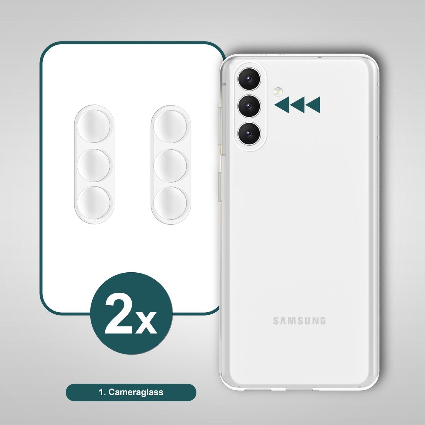 NALIA [2 pakka] Myndavélarlinsuvörn fyrir Samsung Galaxy S24, gegnsætt rispuþolið 9H linsuvörn fyrir aftari myndavél