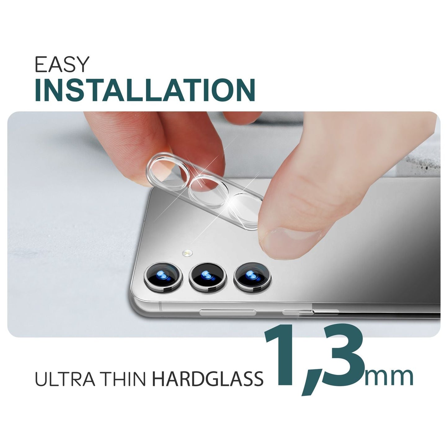 NALIA [2 pakka] Myndavélarlinsuvörn fyrir Samsung Galaxy S24 Plus, gegnsætt rispuþolið 9H linsuvörn fyrir aftari myndavél