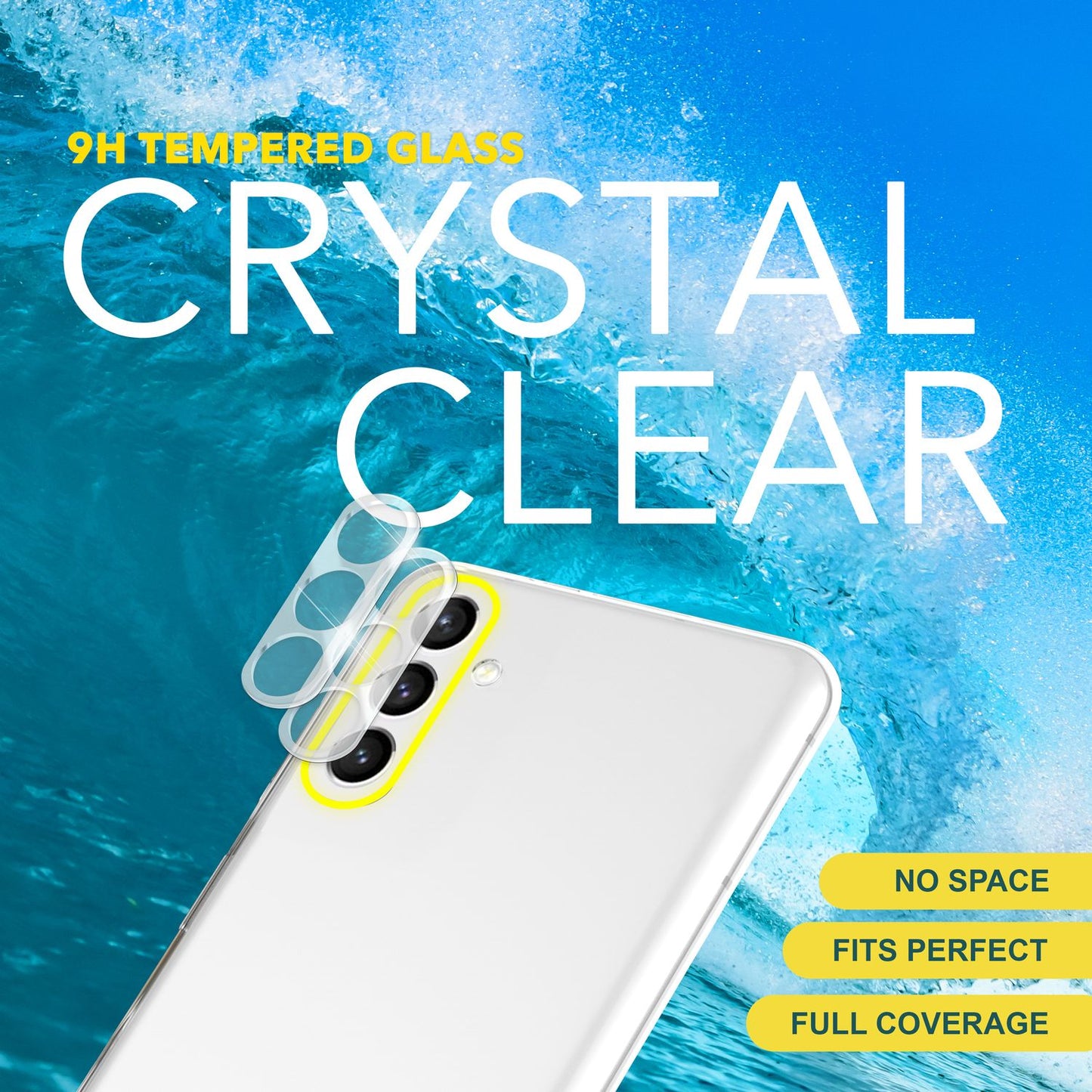 NALIA [2 pakka] Myndavélarlinsuvörn fyrir Samsung Galaxy S24 Plus, gegnsætt rispuþolið 9H linsuvörn fyrir aftari myndavél