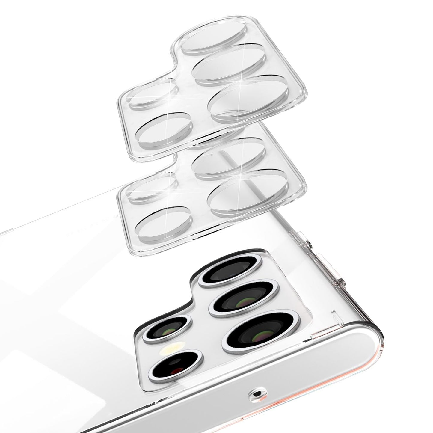 NALIA [2 pakka] Myndavélarlinsuvörn fyrir Samsung Galaxy S24 Ultra, gegnsætt rispuþolið 9H linsuvörn fyrir aftari myndavél