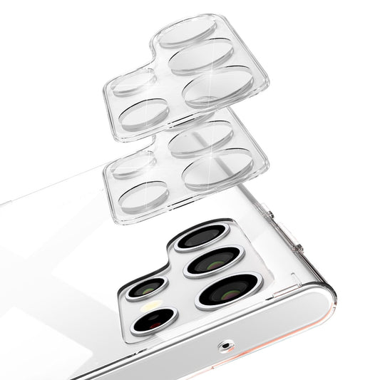 NALIA [2 pakka] Myndavélarlinsuvörn fyrir Samsung Galaxy S24 Ultra, gegnsætt rispuþolið 9H linsuvörn fyrir aftari myndavél