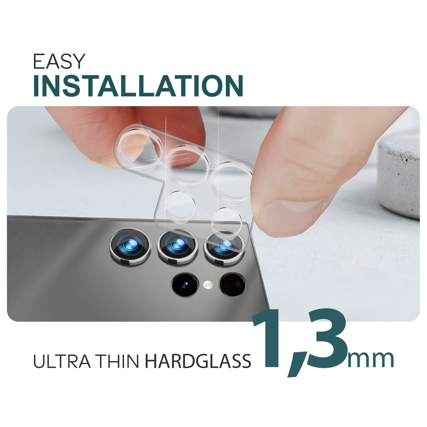 NALIA [2 pakka] Myndavélarlinsuvörn fyrir Samsung Galaxy S24 Ultra, gegnsætt rispuþolið 9H linsuvörn fyrir aftari myndavél