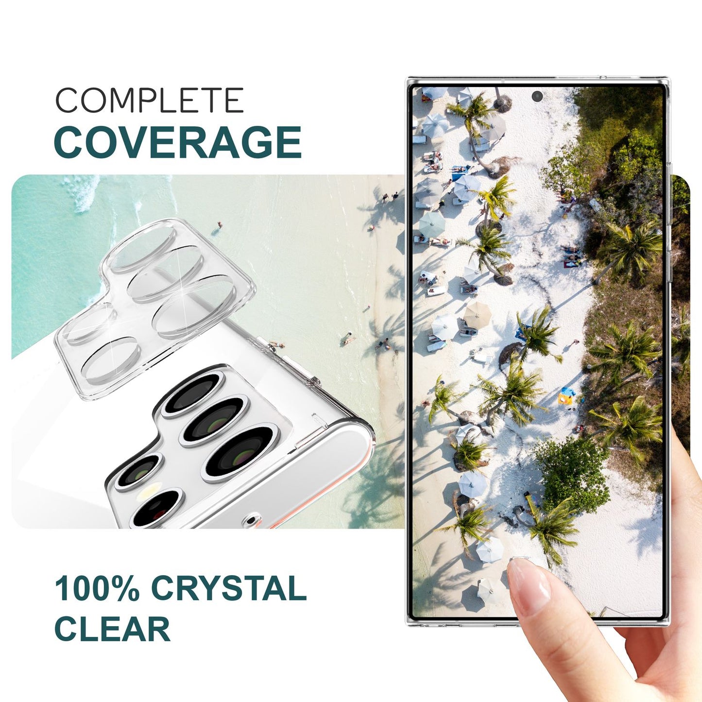 NALIA [2 pakka] Myndavélarlinsuvörn fyrir Samsung Galaxy S24 Ultra, gegnsætt rispuþolið 9H linsuvörn fyrir aftari myndavél