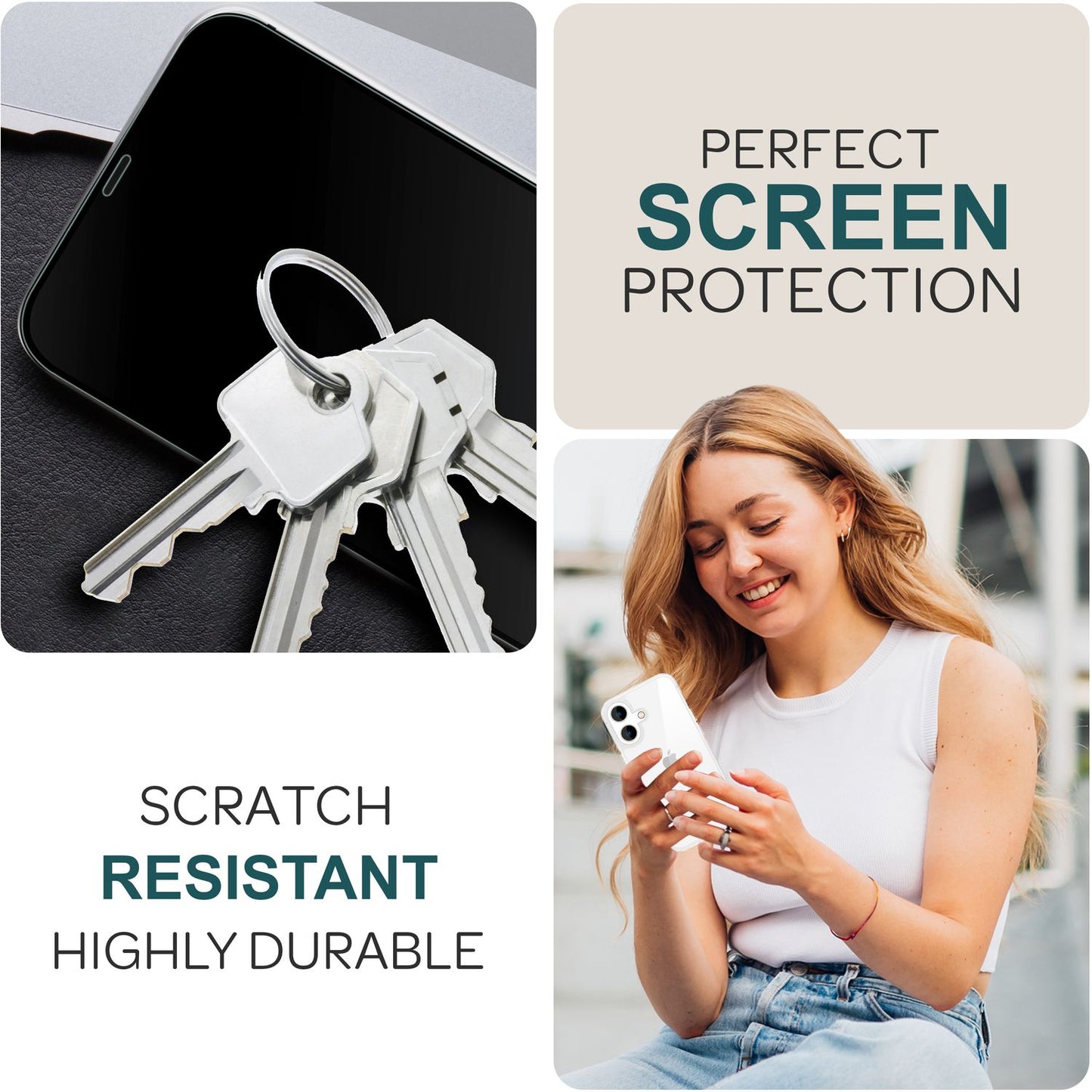 NALIA Set [3-in-1] 2x Tempered Glass Screen Protector &amp; 1x Mounting Frame for iPhone 16, Clear Transparent Tempered Glass Screen Protector