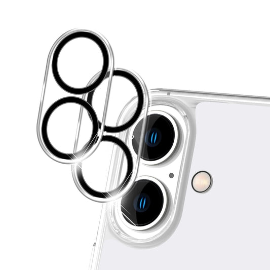 NALIA 2x myndavélarlinsuvörn fyrir iPhone 16, gegnsætt linsuvörn fyrir aftari myndavél, gegnsætt myndavélarvörn, myndavélargler