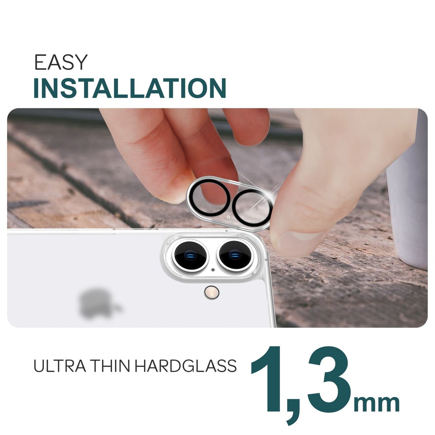 NALIA 2x Camera Lens Protector for iPhone 16, Clear Lens Protector for Rear Camera, Transparent Camera Protection, Camera Glass