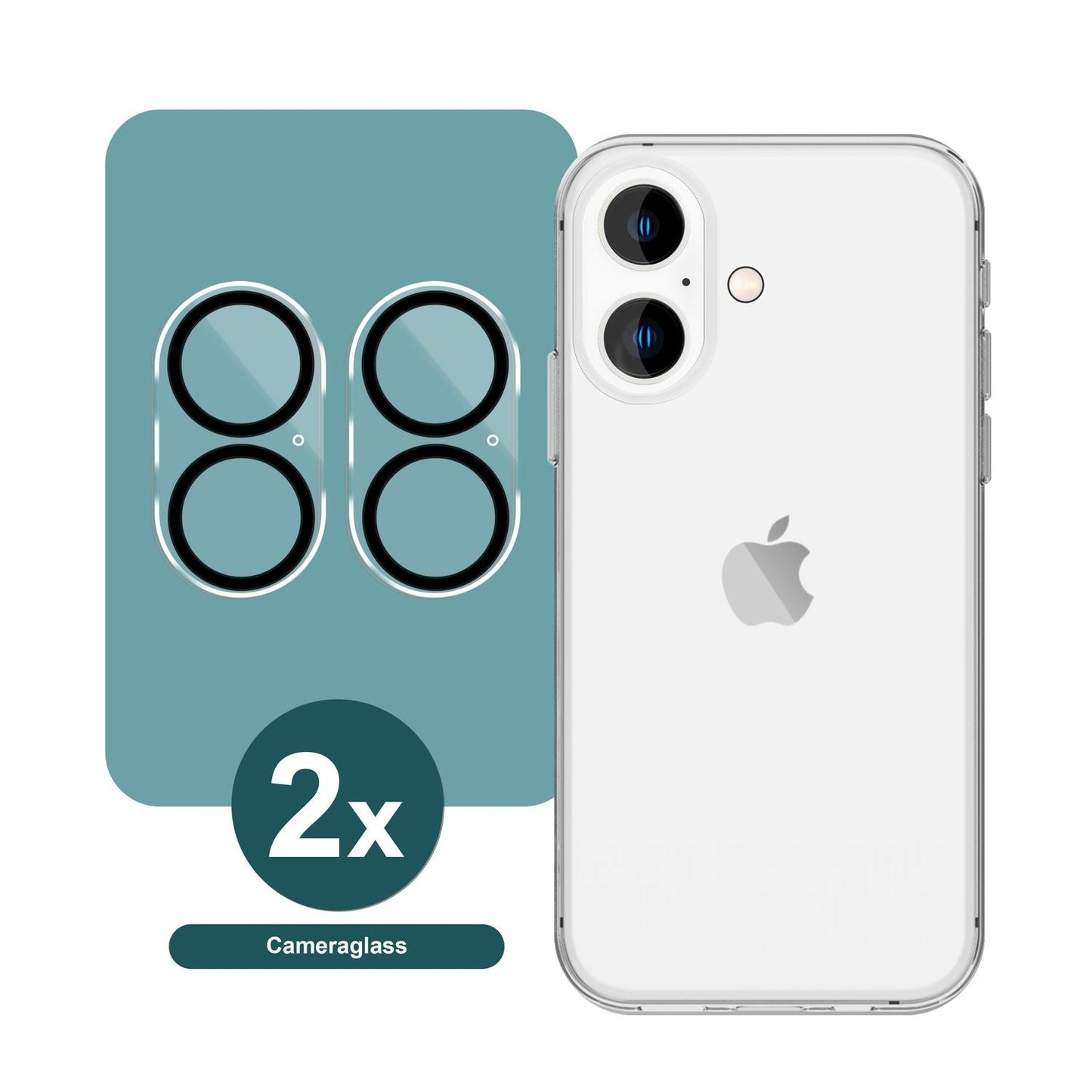 NALIA 2x Camera Lens Protector for iPhone 16 Plus, Clear Lens Protector for Rear Camera, Transparent Camera Protection Glass