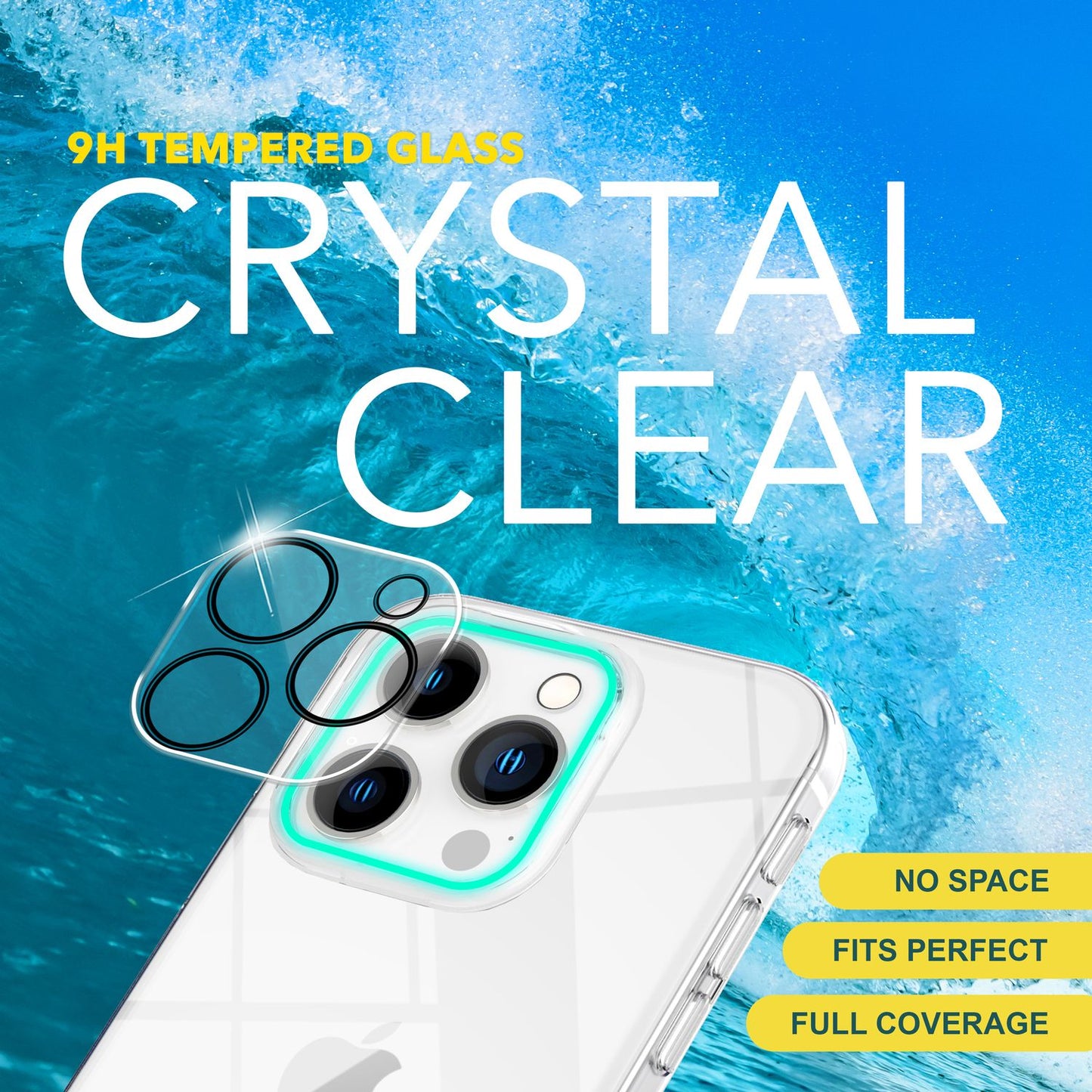 NALIA 2x Camera Protective Glass for iPhone 16 Pro Max, Transparent Lens Protector for Rear Camera, Camera Protection, Camera Glass