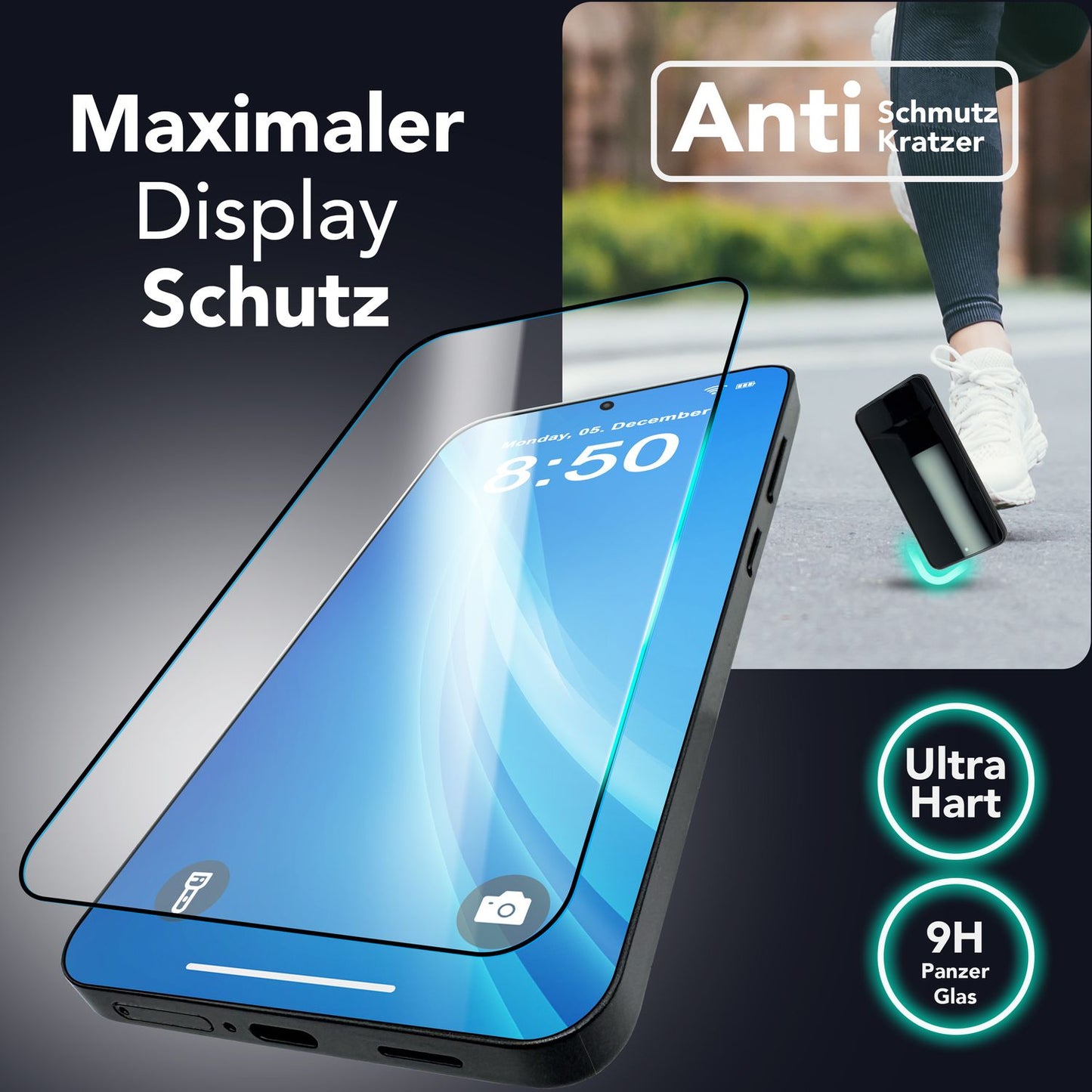 NALIA ArmorGlassX for Samsung Galaxy S25 Glass, 2x Protective Glass with Positioning Aid for Installation, Ultra Clear Display Film with Black Border in 9H, Scratch-Resistant Screen Protector