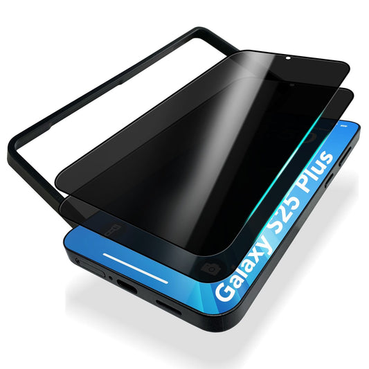 NALIA AntiSpyX für Samsung Galaxy S25 Plus Glas, Privacy Schutzglas mit Applikator zur Installation, 9H gehärtete Anti-Spy Sichtschutz-Folie, Kratzfestes Blickschutz Displayglas