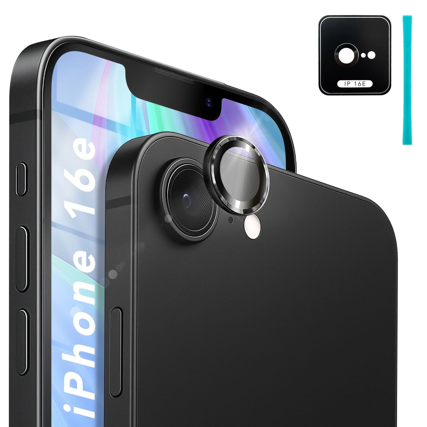 NALIA Focus.Pro CLX Kamera Schutzglas für iPhone 16e – Linsen Glas mit Anti-Reflexion Ring, Ultra-Klar mit 9H Härte, Hüllen-kompatibel, Kratzfestes Kameraglas, Objektiv Abdeckung