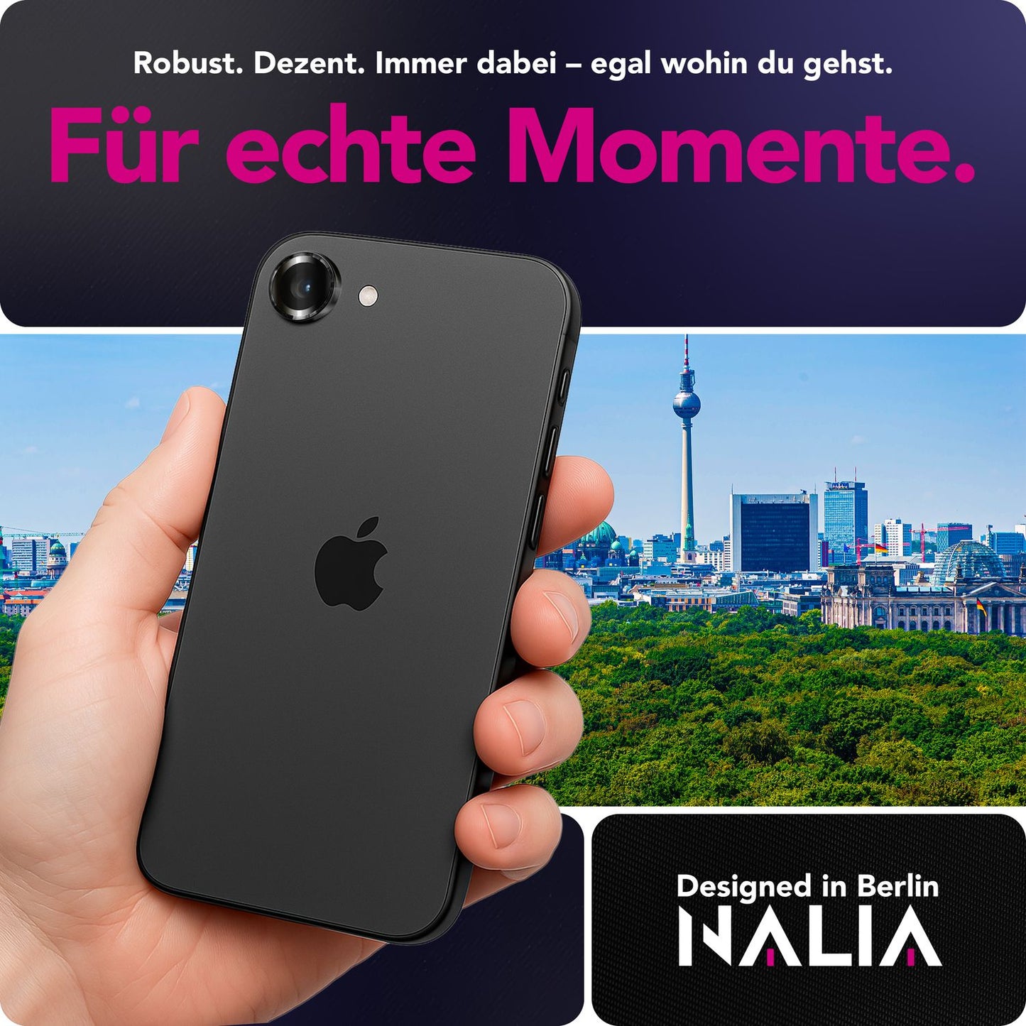 NALIA Focus.Pro CLX Kamera Schutzglas für iPhone 16e – Linsen Glas mit Anti-Reflexion Ring, Ultra-Klar mit 9H Härte, Hüllen-kompatibel, Kratzfestes Kameraglas, Objektiv Abdeckung
