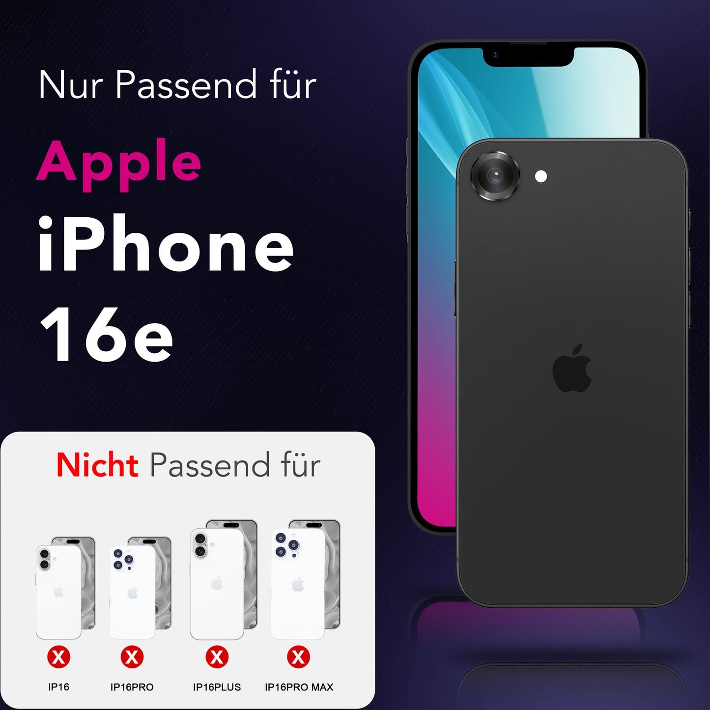 NALIA Focus.Pro CLX Kamera Schutzglas für iPhone 16e – Linsen Glas mit Anti-Reflexion Ring, Ultra-Klar mit 9H Härte, Hüllen-kompatibel, Kratzfestes Kameraglas, Objektiv Abdeckung