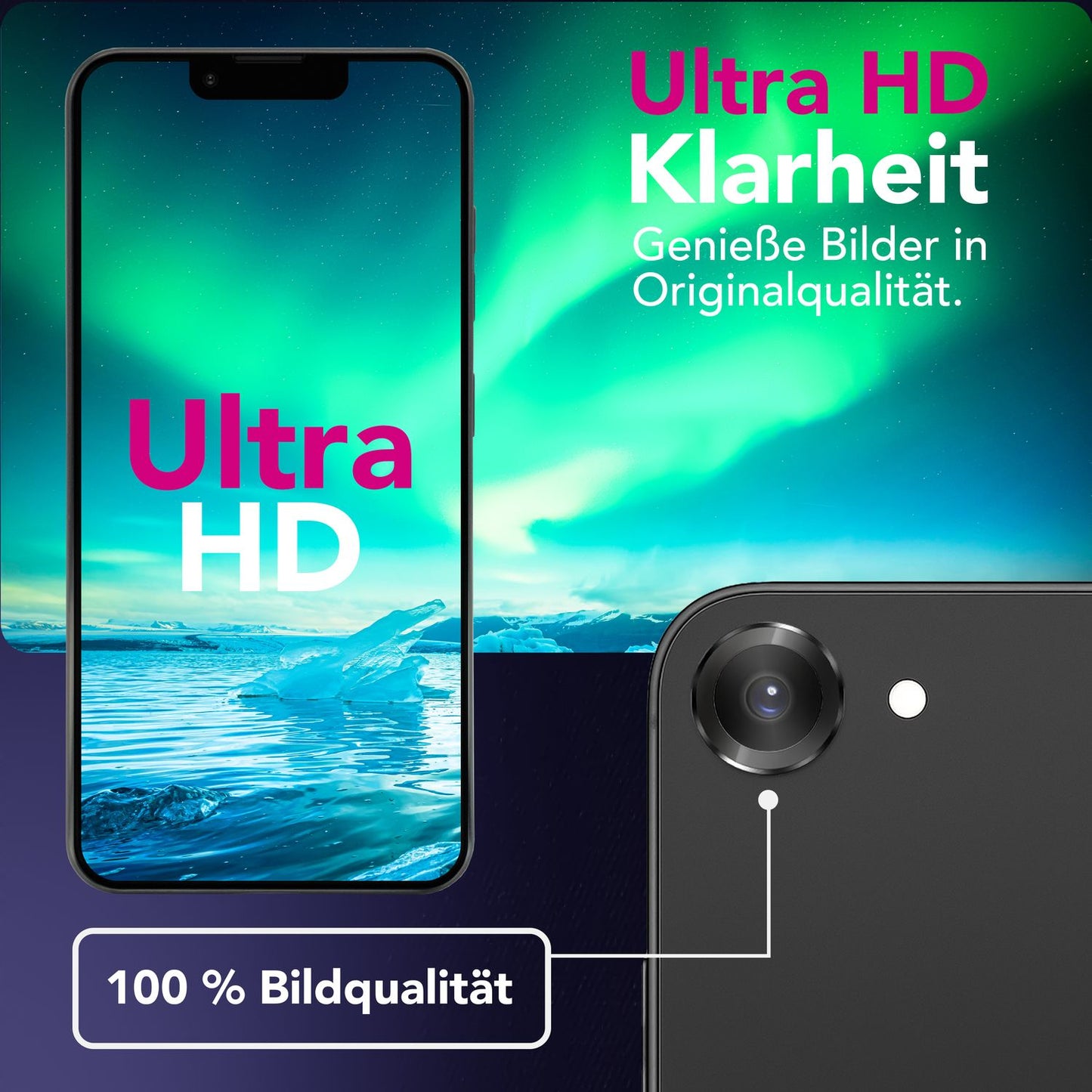 NALIA Focus.Pro CLX Kamera Schutzglas für iPhone 16e – Linsen Glas mit Anti-Reflexion Ring, Ultra-Klar mit 9H Härte, Hüllen-kompatibel, Kratzfestes Kameraglas, Objektiv Abdeckung