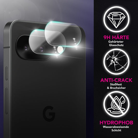 NALIA Focus.X2 MAX Camera Protector for Google Pixel 9a – 2x Camera Protective Glass, Ultra-Clear Cover with 9H Hardness, Case-Friendly, Anti-Fingerprint, Scratch-Resistant Camera Glass
