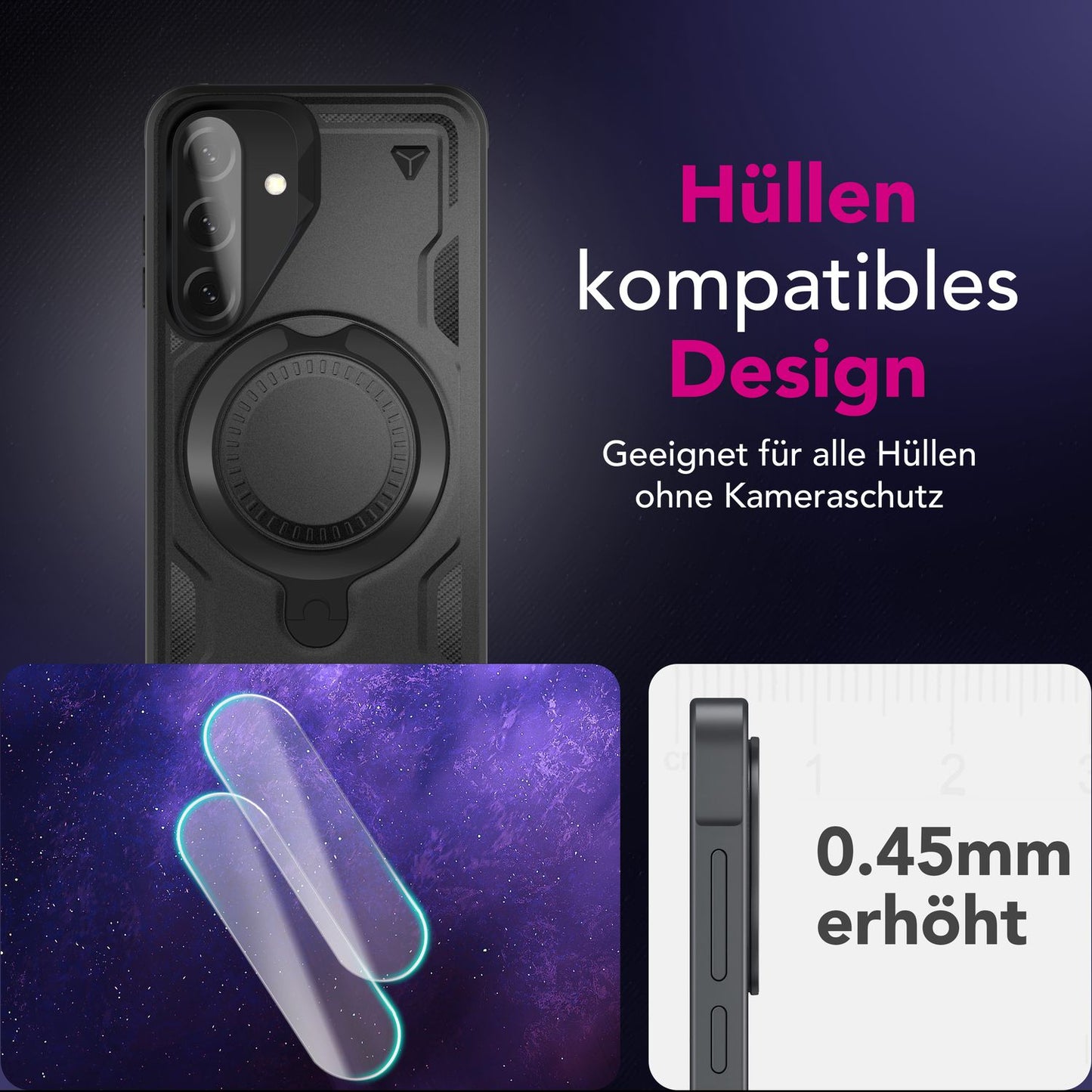 NALIA Focus.X2 MAX myndavélarhlíf fyrir Samsung Galaxy A36 – 2x myndavélarhlíf fyrir aftari myndavél, afar gegnsætt og rispuþolið 9H, fullkomlega passað hulstur, samhæft við hulstur