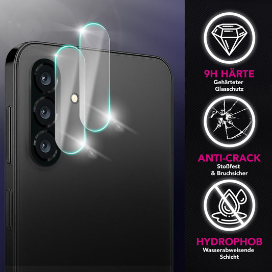 NALIA Focus.X2 MAX myndavélarhlíf fyrir Samsung Galaxy A56 – 2x myndavélarhlíf með 9H hörku, afar gegnsæ linsuhlíf, hulsturvæn, smurvörn, rispuþolin