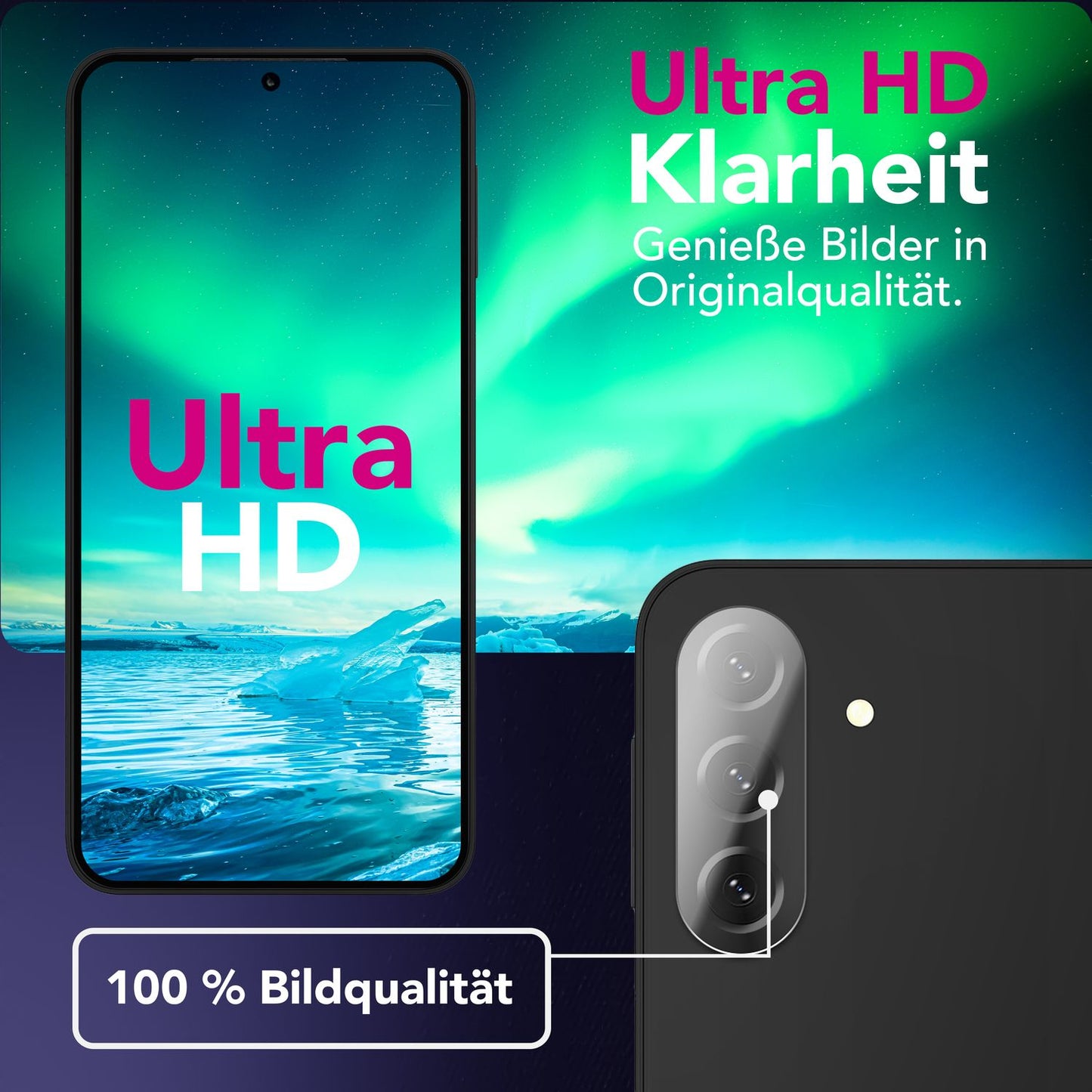NALIA Focus.X2 MAX myndavélarhlíf fyrir Samsung Galaxy A56 – 2x myndavélarhlíf með 9H hörku, afar gegnsæ linsuhlíf, hulsturvæn, smurvörn, rispuþolin