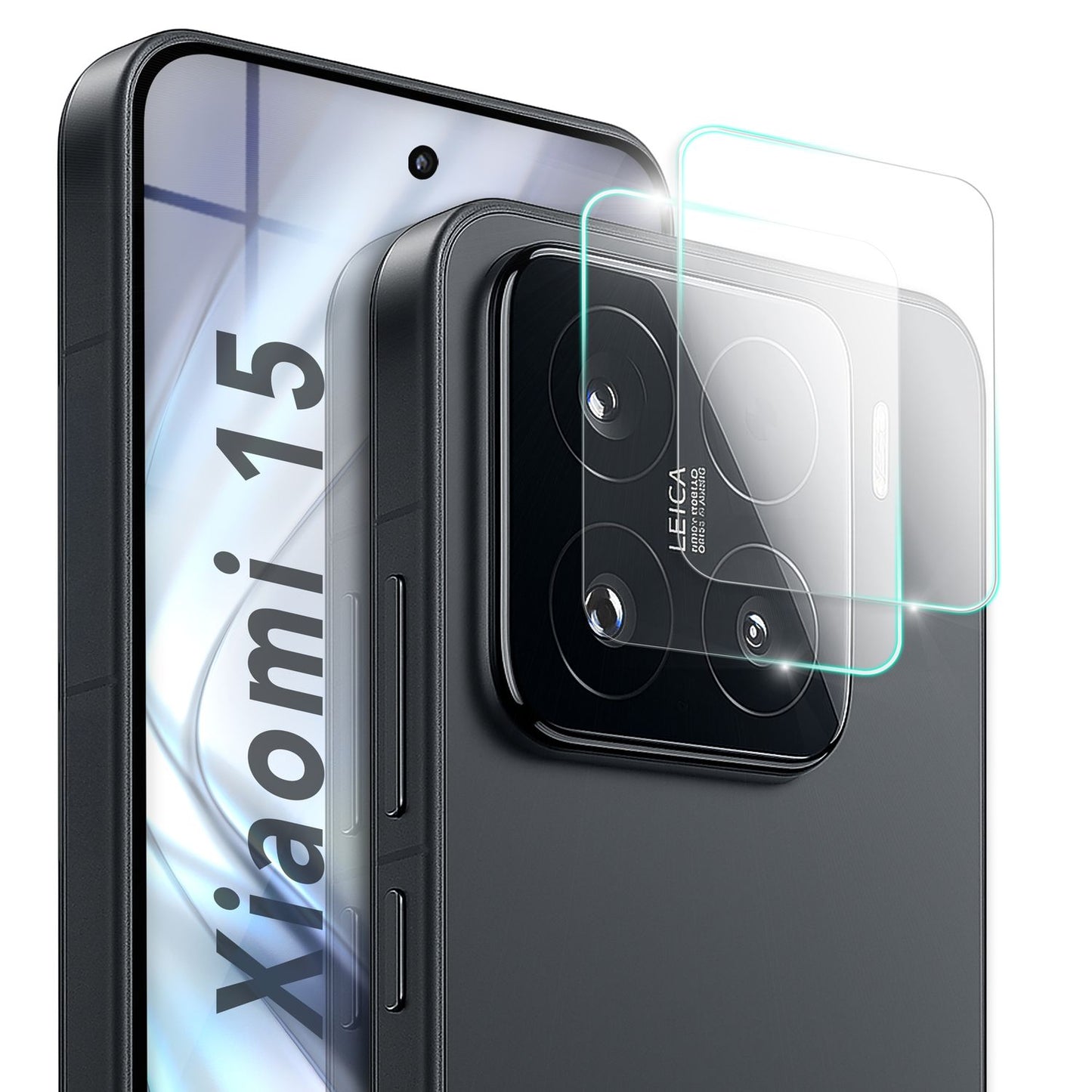 NALIA Focus.X2 MAX Kameraschutz für Xiaomi 15 – 2x Kamera Schutzglas mit 9H Härte, Ultra-Klare Linsen-Abdeckung, Kratzresistent & Fettabweisend, Hüllen-kompatibel, Objektiv-Schutz