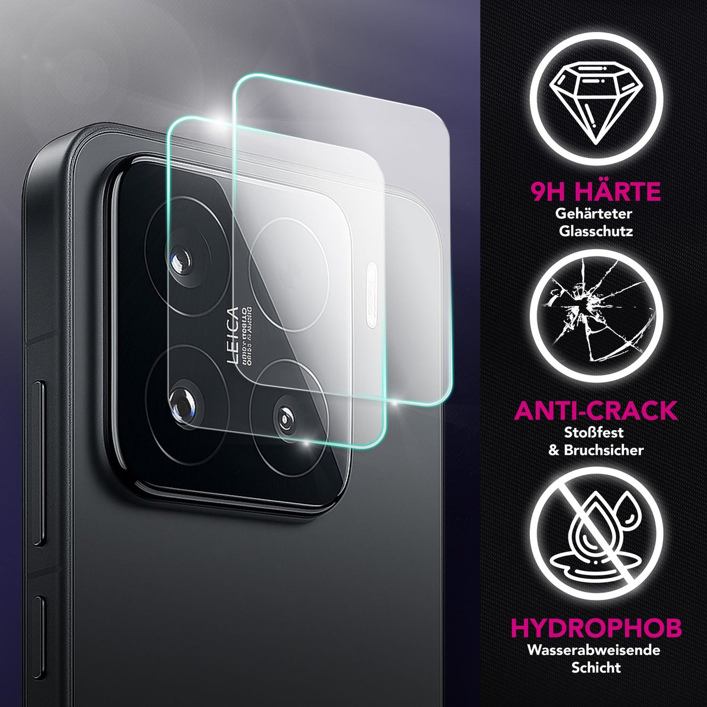 NALIA Focus.X2 MAX Kameraschutz für Xiaomi 15 – 2x Kamera Schutzglas mit 9H Härte, Ultra-Klare Linsen-Abdeckung, Kratzresistent & Fettabweisend, Hüllen-kompatibel, Objektiv-Schutz