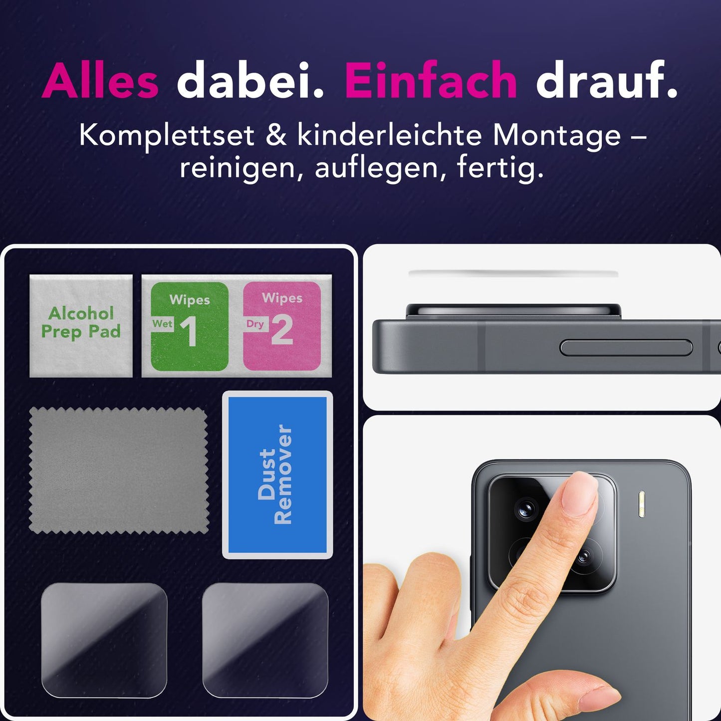 NALIA Focus.X2 MAX Kameraschutz für Xiaomi 15 – 2x Kamera Schutzglas mit 9H Härte, Ultra-Klare Linsen-Abdeckung, Kratzresistent & Fettabweisend, Hüllen-kompatibel, Objektiv-Schutz