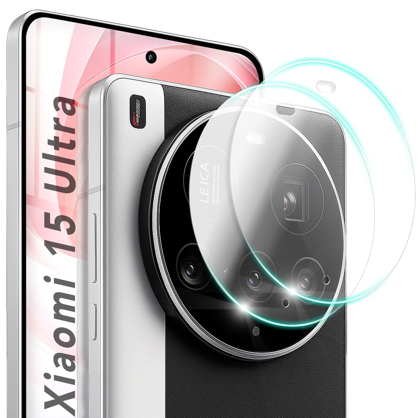NALIA Focus.X2 MAX Camera Protector for Xiaomi 15 Ultra – 2x Camera Protective Glass for Rear Camera, Ultra-Clear 9H Coverage, Scratch-Resistant, Perfectly Fitting Lens Protector, Case-Friendly
