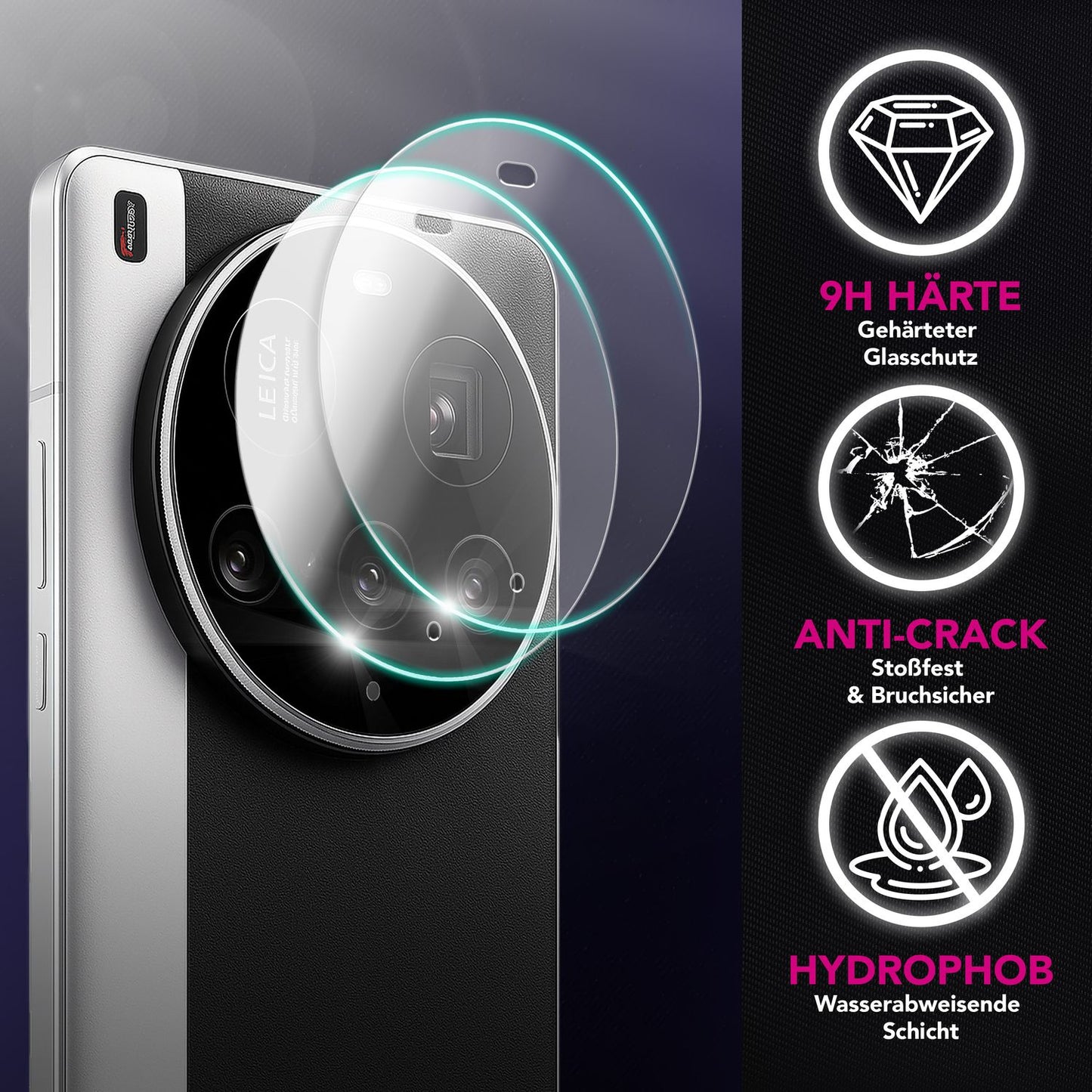 NALIA Focus.X2 MAX Camera Protector for Xiaomi 15 Ultra – 2x Camera Protective Glass for Rear Camera, Ultra-Clear 9H Coverage, Scratch-Resistant, Perfectly Fitting Lens Protector, Case-Friendly