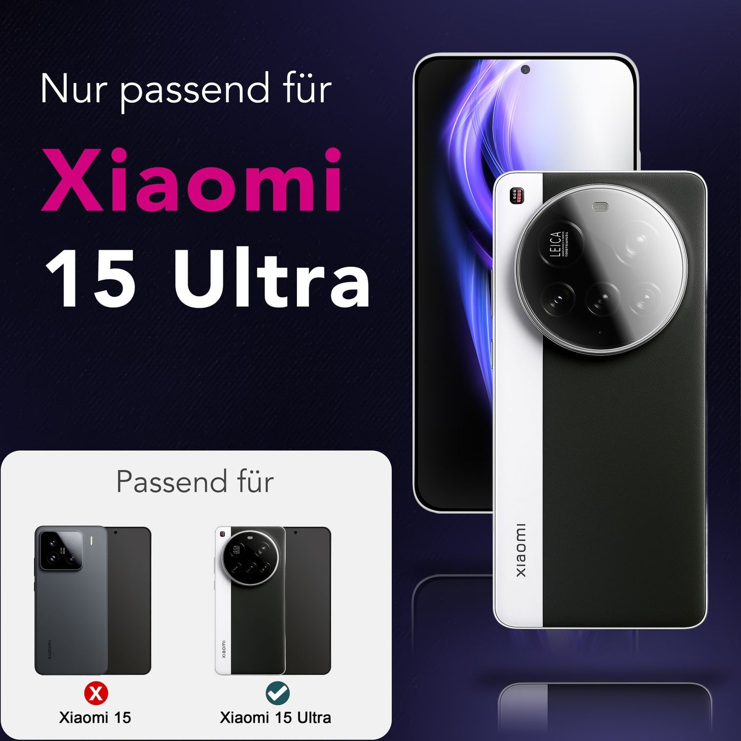 NALIA Focus.X2 MAX Camera Protector for Xiaomi 15 Ultra – 2x Camera Protective Glass for Rear Camera, Ultra-Clear 9H Coverage, Scratch-Resistant, Perfectly Fitting Lens Protector, Case-Friendly