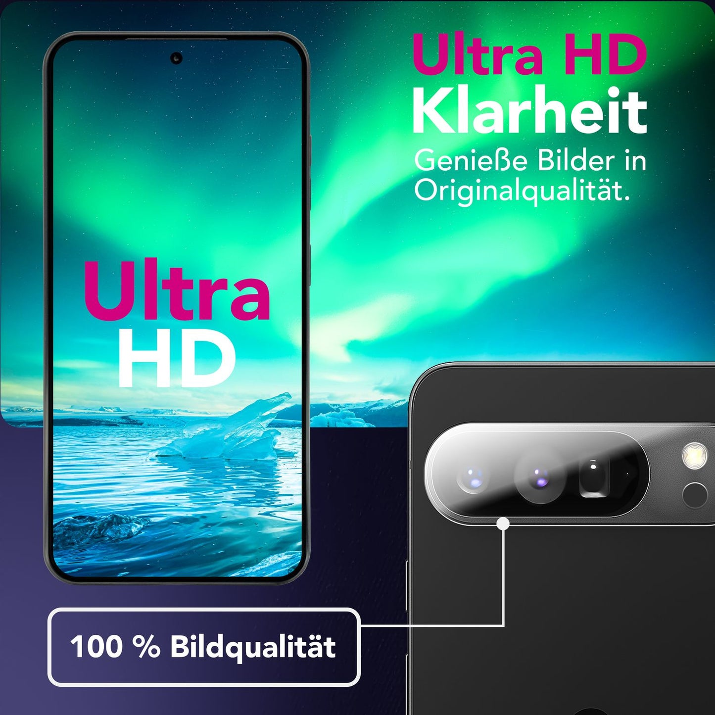 NALIA Focus.X2 MAX Camera Protector for Google Pixel 9 Pro – 2x Camera Protective Glass for Rear Camera, Scratch-Resistant Cover with 9H Hardness, Ultra-Clear, Case-Friendly, Anti-Smear