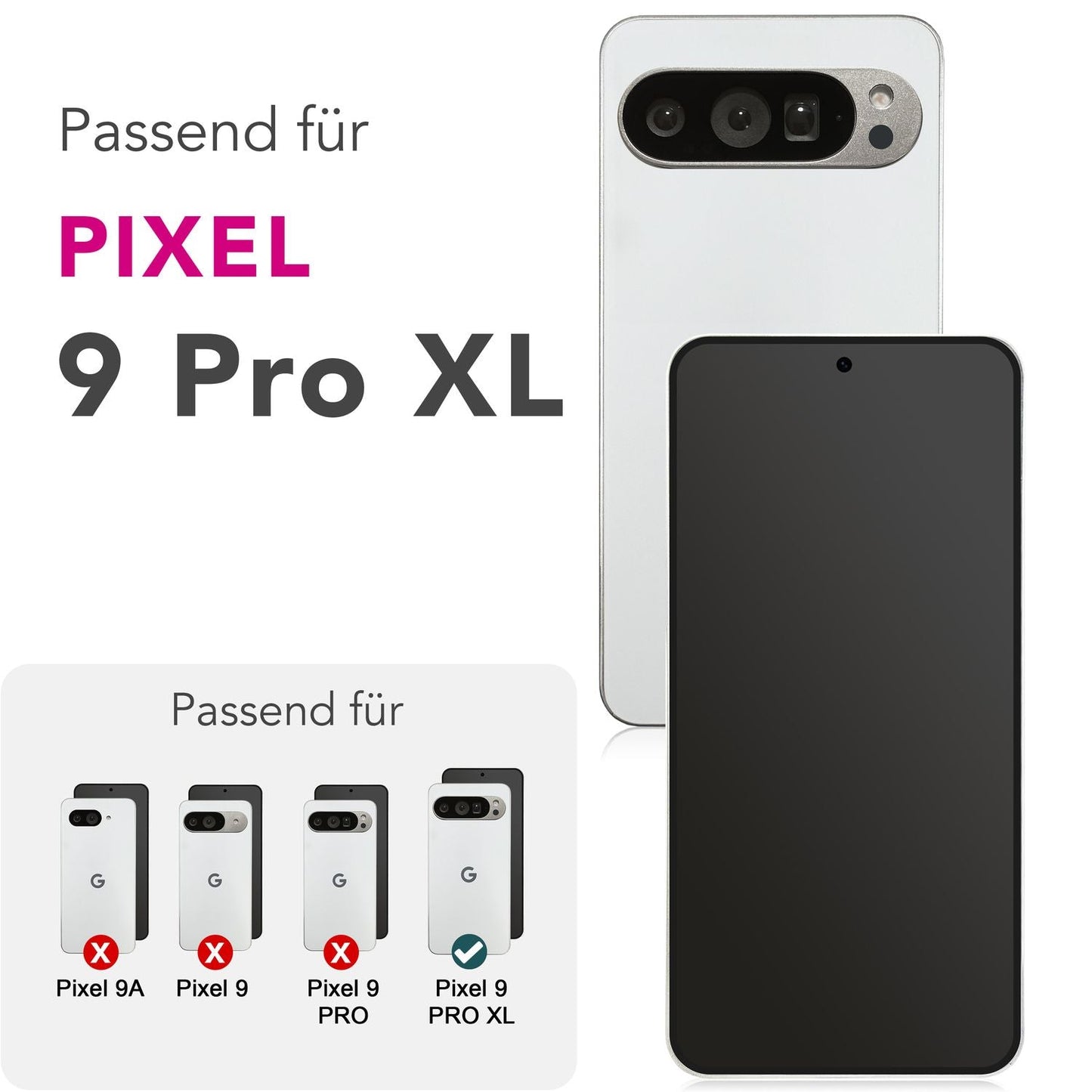 NALIA AntiSpyX fyrir Google Pixel 9 Pro XL gler, persónuverndargler [9H], skjávörn frá hlið, hert rispuvarið skjágler, snertingarhæft, fingrafaravarið