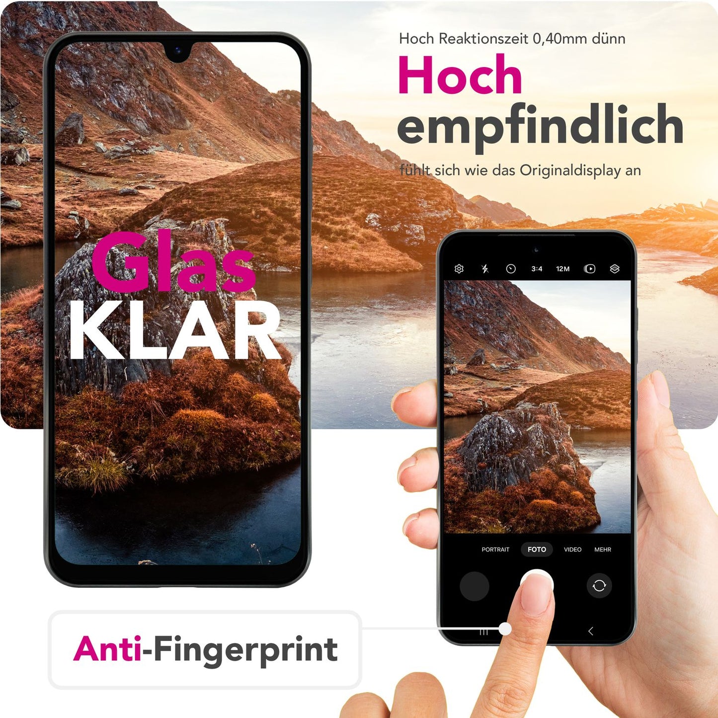 NALIA ArmorGlassX fyrir Samsung Galaxy A26 gler, sett með 2x hlífðargleri [9H], mjög gegnsætt með svörtum ramma, snertivörn, fingrafaravörn, rispuþolið, auðveld í notkun