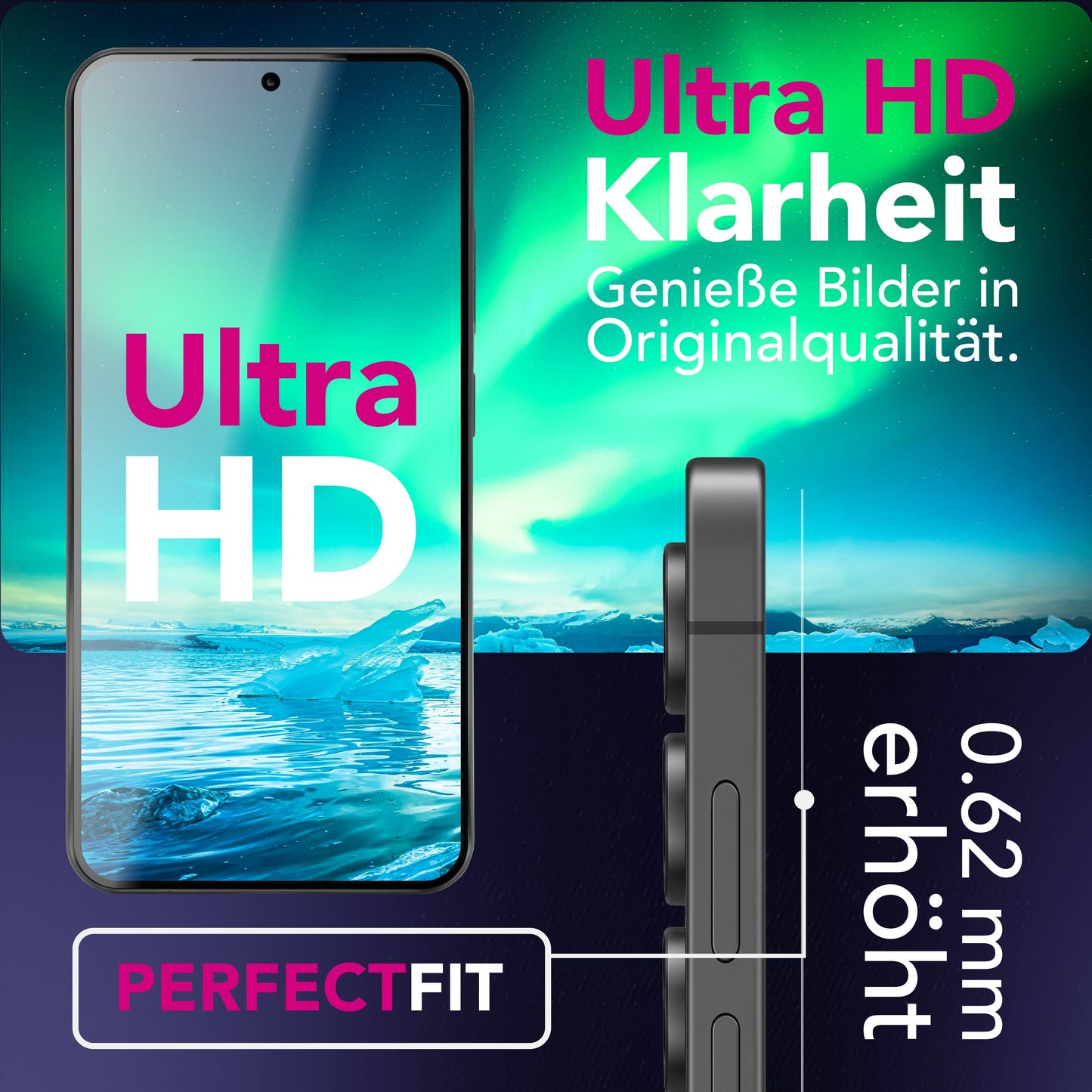 NALIA Glass ArmorGlassX fyrir Samsung Galaxy S25 FE (mjög gegnsætt skjáhlíf) - 2x hlífðargler 9H hörku, rispuþolið, flekkfrítt, passar við hulstur, olíufælandi, svartur rammi