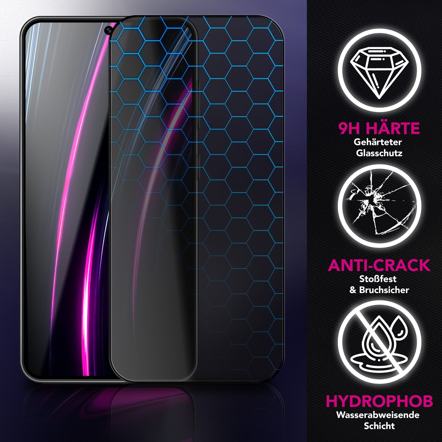 NALIA AntiSpyX Display Glass for Samsung Galaxy S25 FE (Discreet Privacy Screen Protector) - Privacy Protective Glass with 9H Hardness, Anti-Spy Display Glass for Privacy, Scratch-Resistant, Case Compatible