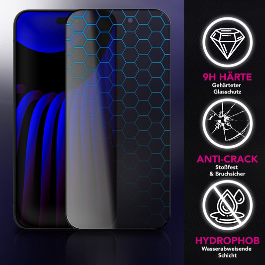 NALIA Privacy Screen Protector AntiSpyX for Apple iPhone 17 (Discreet Privacy Screen Protector) - 9H Hardness Display Glass, Anti-Spy Privacy Screen Protector, Scratch-Resistant, Case-Friendly