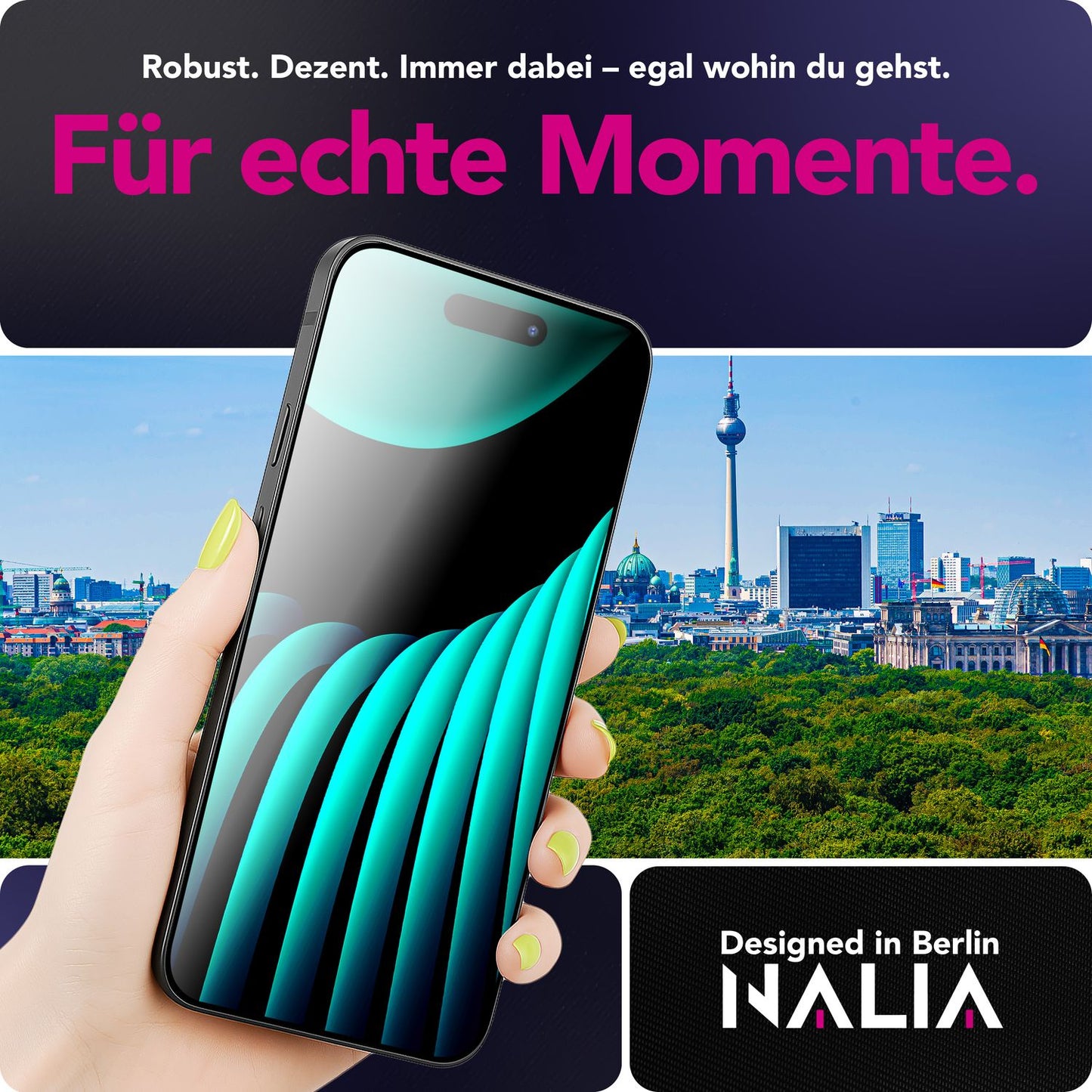 NALIA ArmorGlassX skjágler fyrir Apple iPhone 17 Air (mjög gegnsætt skjár) - 2x verndargler 9H hörku, rispuþolið, hulsturvænt, snertinæmt, olíufælandi, svartur rammi