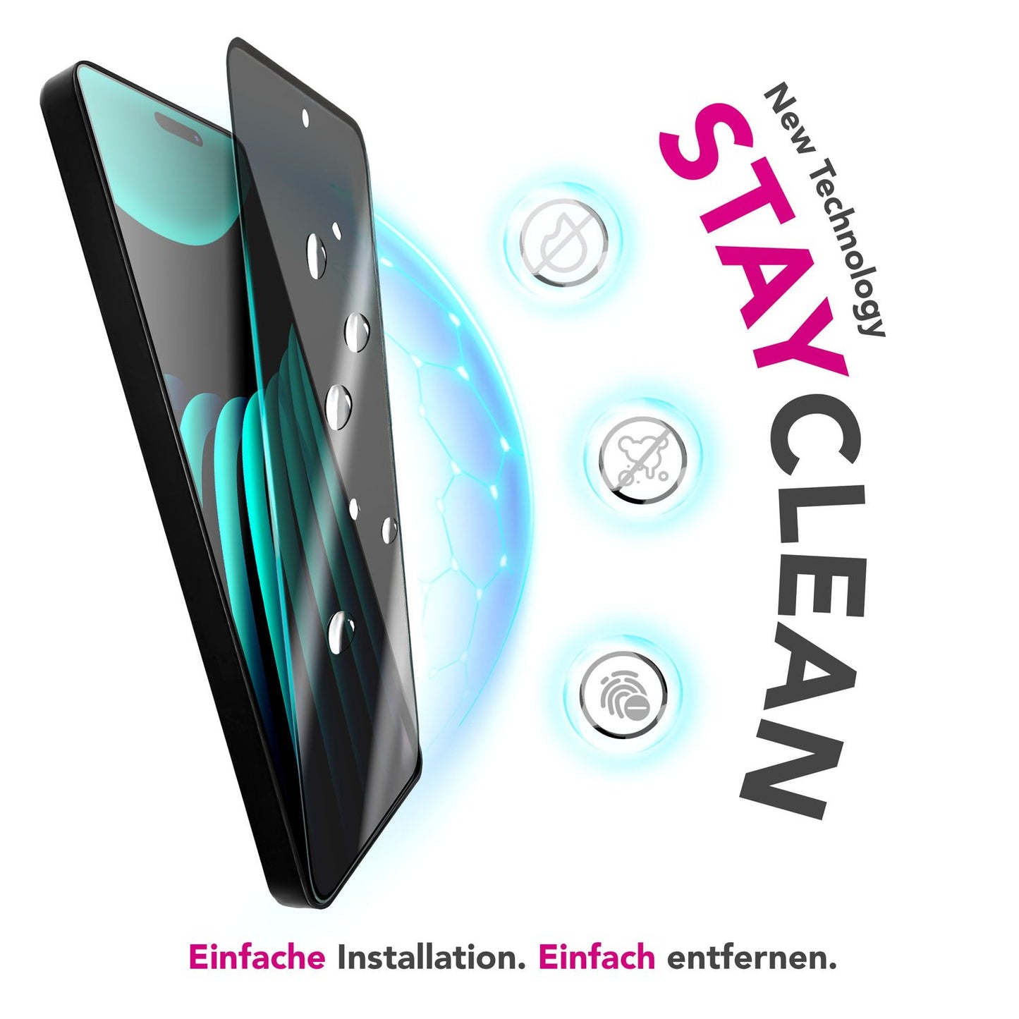 NALIA Privacy Screen Protector AntiSpyX for Apple iPhone 17 Air (Discreet Privacy Screen Protector) - Display Glass with 9H Hardness, Anti-Spy Technology, Scratch-Resistant, Oleophobic, Bubble-Free, for Cases