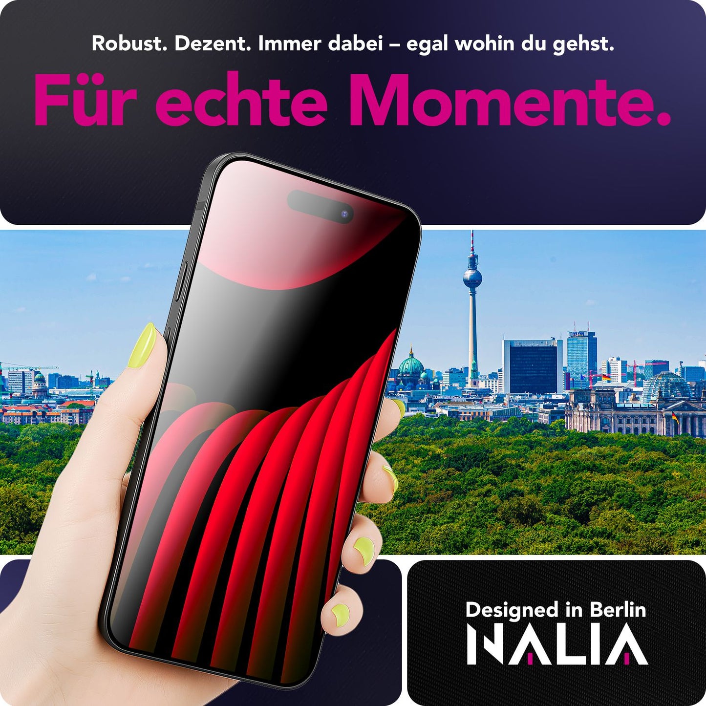 NALIA Display Glas ArmorGlassX für Apple iPhone 17 Pro (super klarer Displayschutz) - 2x Schutzglas 9H Härte, Kratzfest, Oleophob, Anti-Flecken, Case-kompatibel, schwarzer Rahmen