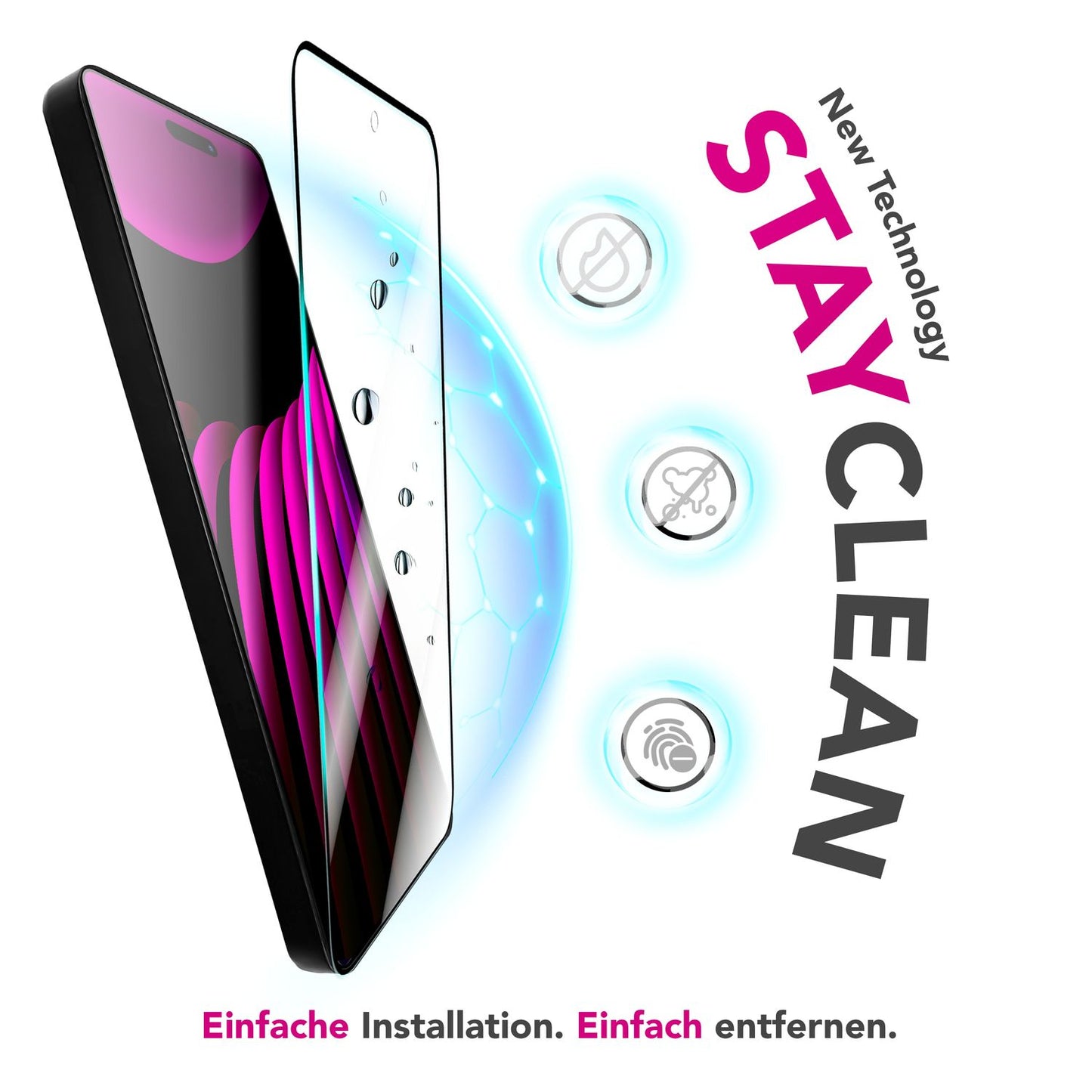 NALIA ArmorGlassX Display Glass for Apple iPhone 17 Pro Max (super clear screen protector) - 2x 9H tempered glass screen protectors, scratch-resistant, touch-optimized, case-compatible, black frame