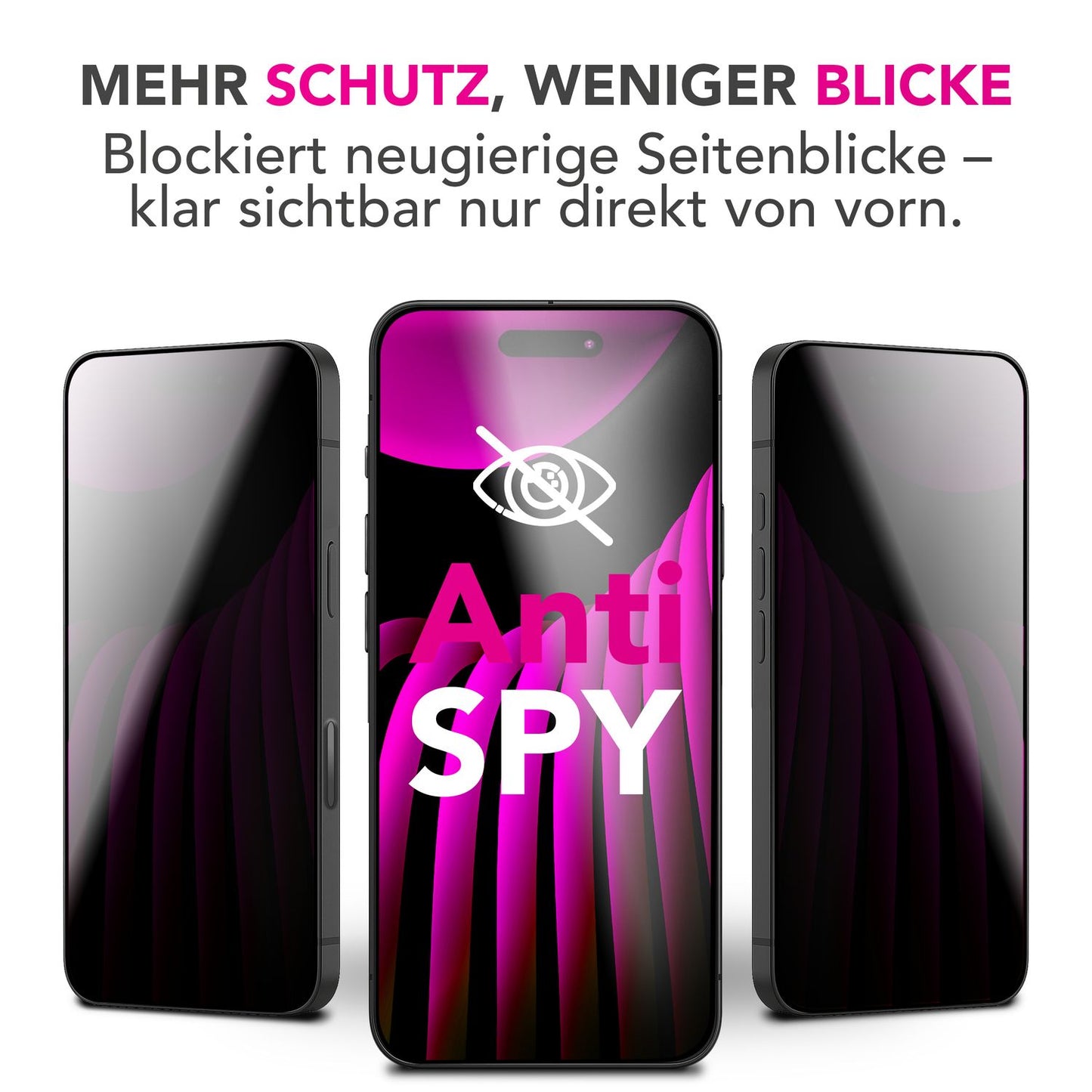 NALIA Privacy Schutzglas AntiSpyX für Apple iPhone 17 Pro Max (Diskreter Blickschutz) - Display Glas 9H Härte, Anti-Spy Sichtschutz, Kratzfest, Touch-sensitiv, Hüllen-freundlich