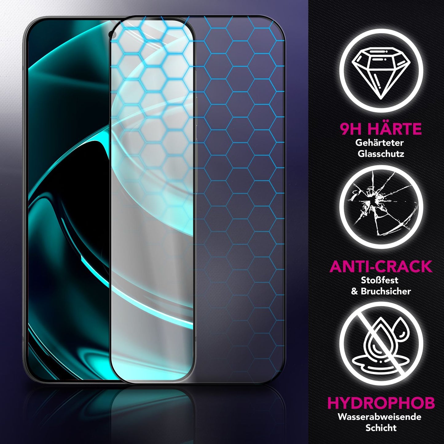 NALIA ArmorGlassX skjágler fyrir Google Pixel 10 Pro XL (mjög gegnsætt skjávörn), tvöfalt verndargler, 9H hörku, rispuþolið, fingrafaravarið, hulsturvænt, svartur rammi