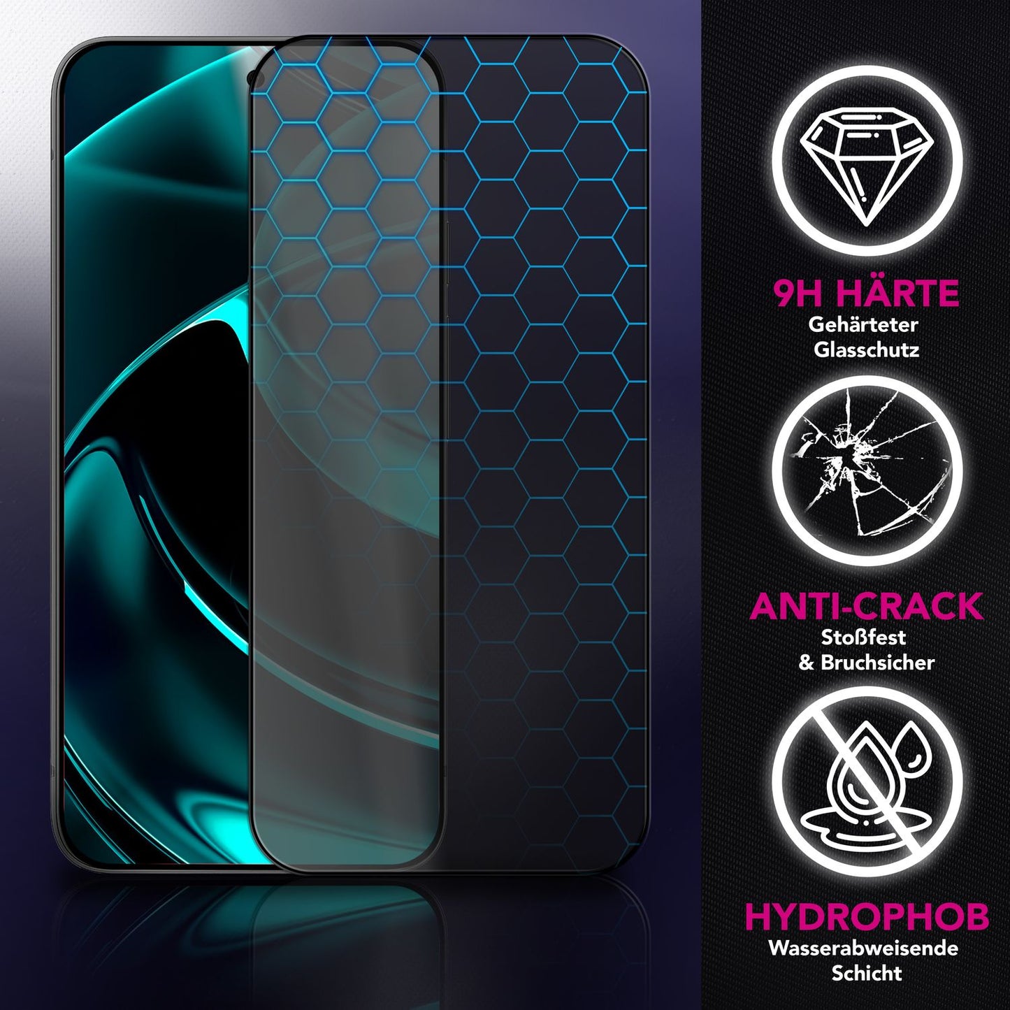 NALIA AntiSpyX Display Glass for Google Pixel 10 Pro XL (Discreet Privacy Screen Protector), 9H Tempered Glass, Anti-Spy, Privacy Screen Protector, Scratch-Resistant, Case Compatible