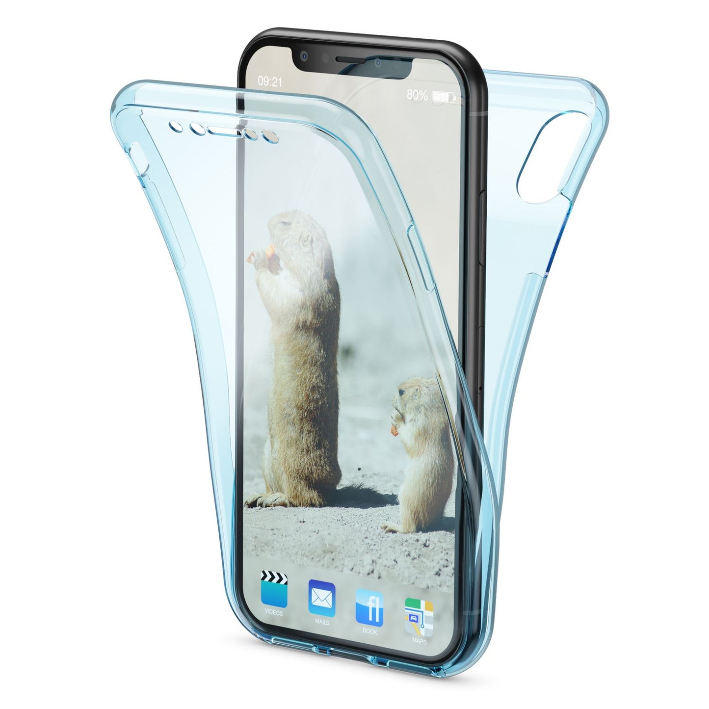 NALIA 360 Grad Hülle für Apple iPhone X XS, Full Cover Rundum Handy Schutz Case