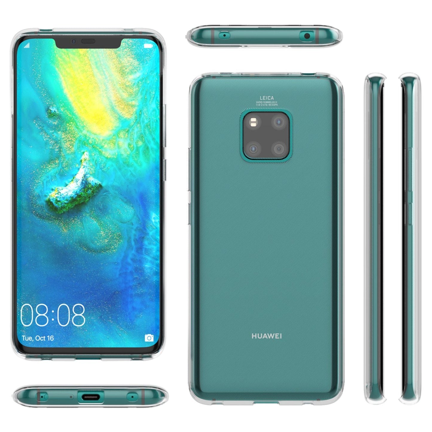 NALIA Phone Case for Huawei Mate20 Pro, Slim Silicone Case Cover Transparent