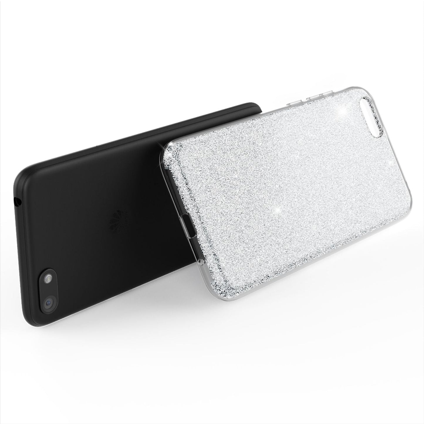 NALIA Handyhülle kompatibel mit Huawei Y5 2018, Glitzer Case Back Bling Cover
