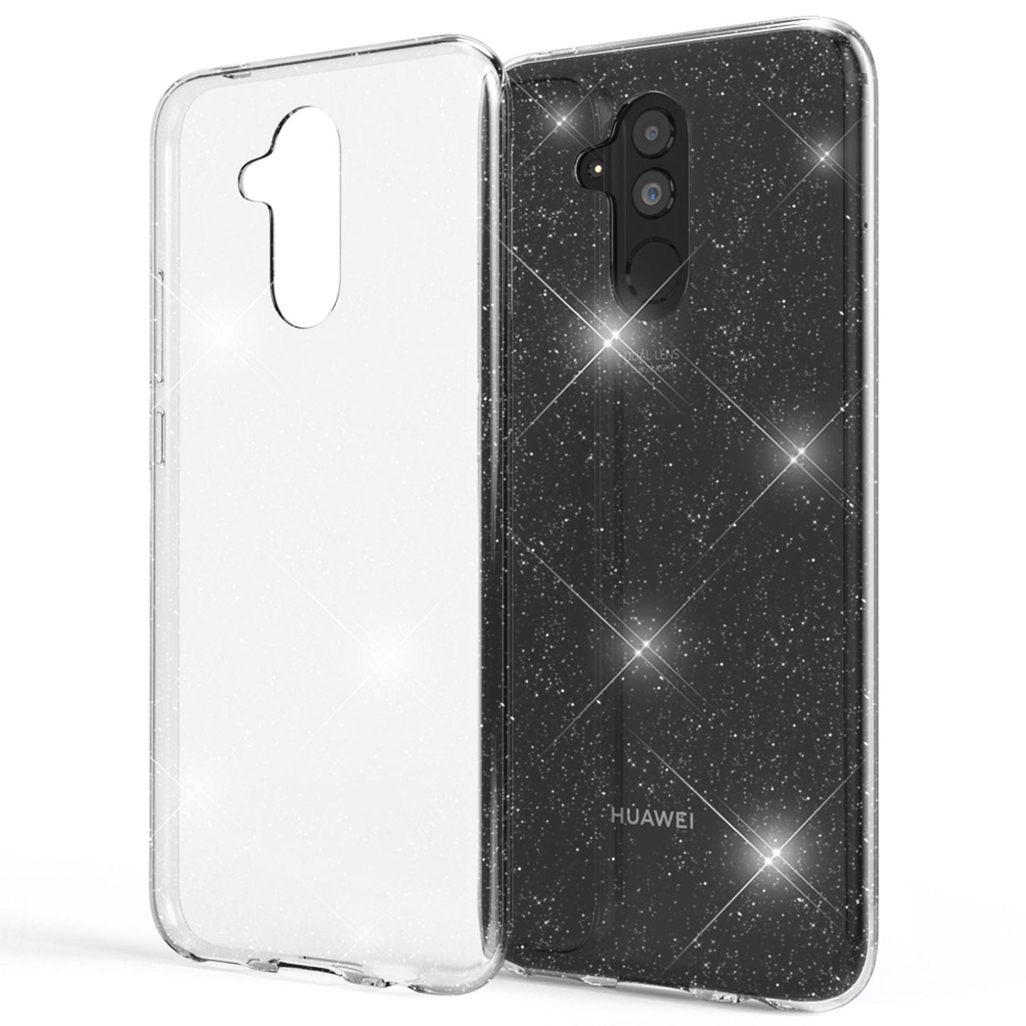 NALIA Glitter Case compatible with Huawei Mate20 Lite Glitter Silicone Case Cover