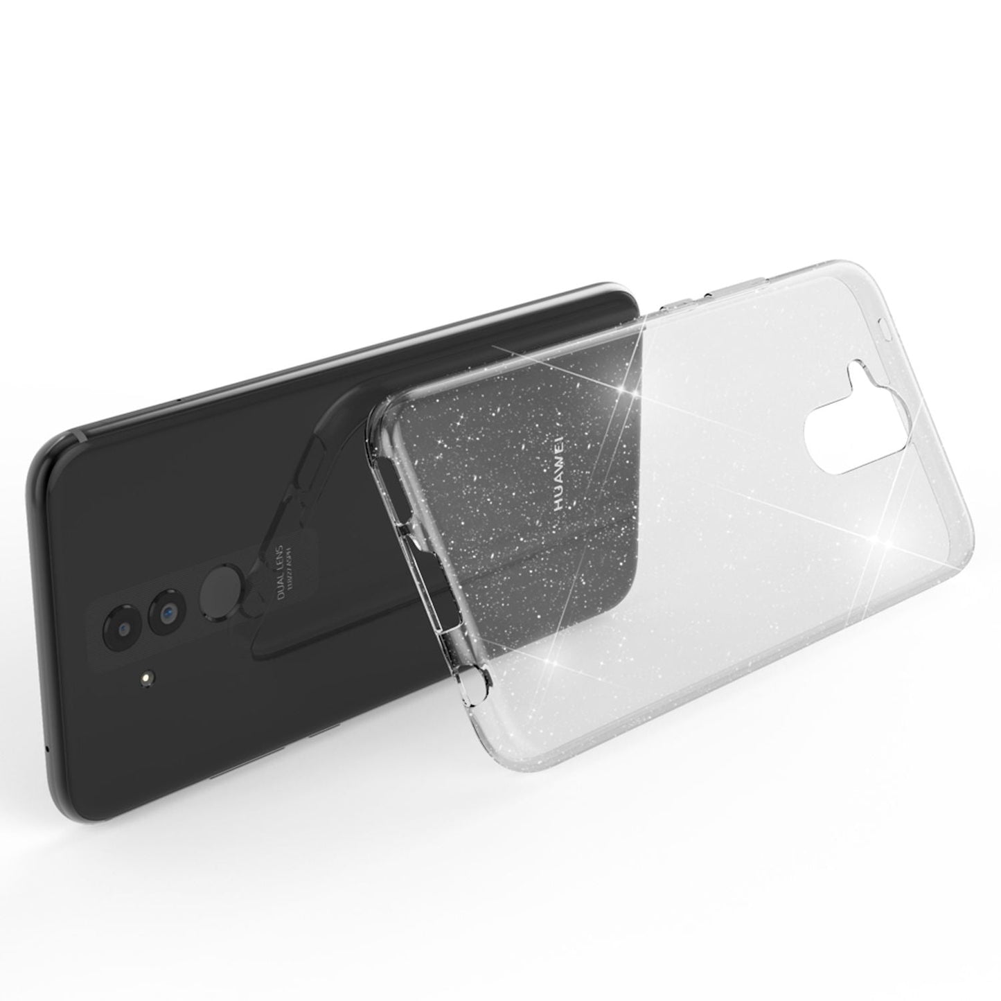 NALIA Glitter Case compatible with Huawei Mate20 Lite Glitter Silicone Case Cover