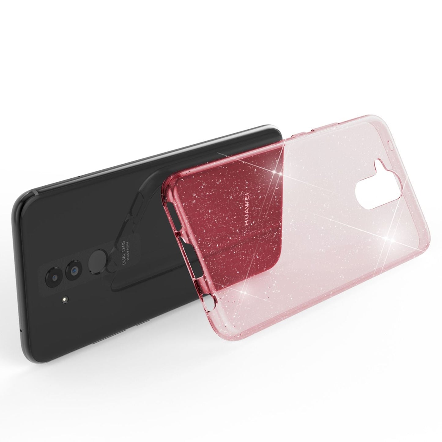 NALIA Glitter Case compatible with Huawei Mate20 Lite Glitter Silicone Case Cover