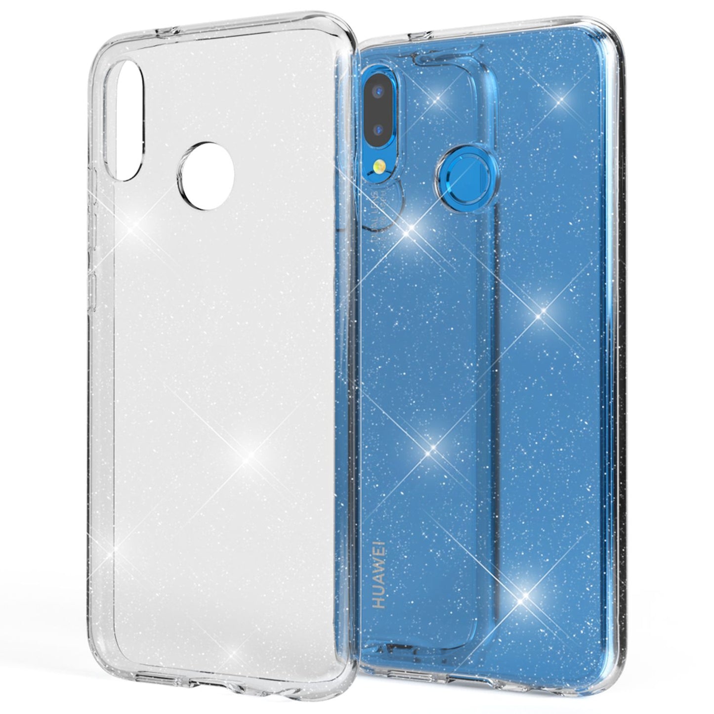 NALIA Glitter Case Compatible with Huawei P20 Lite Glitter Phone Case Cover